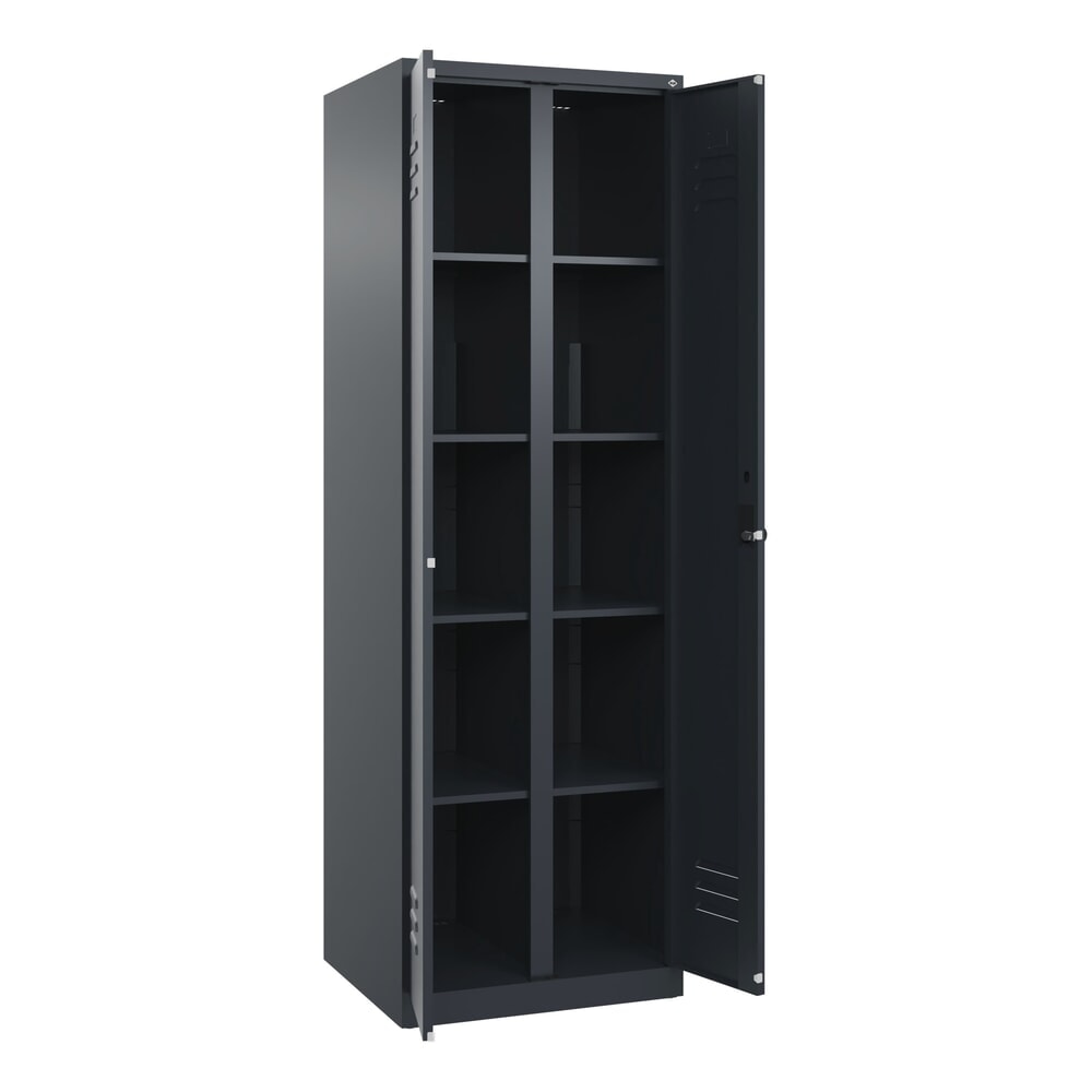 C+P Wäsche-Spind Classic PLUS, 2 Abteile, HxBxT 1.850 x 600 x 500 mm, anthrazitgrau, anthrazitgrau, für Vorhängeschloss, mit Mitteltrennwand Produktabbildung Nr. 1: C+P Wäsche-Spind Classic PLUS, 2 Abteile, HxBxT 1.850 x 600 x 500 mm, anthrazitgrau, anthrazitgrau, für Vorhängeschloss, mit Mitteltrennwand