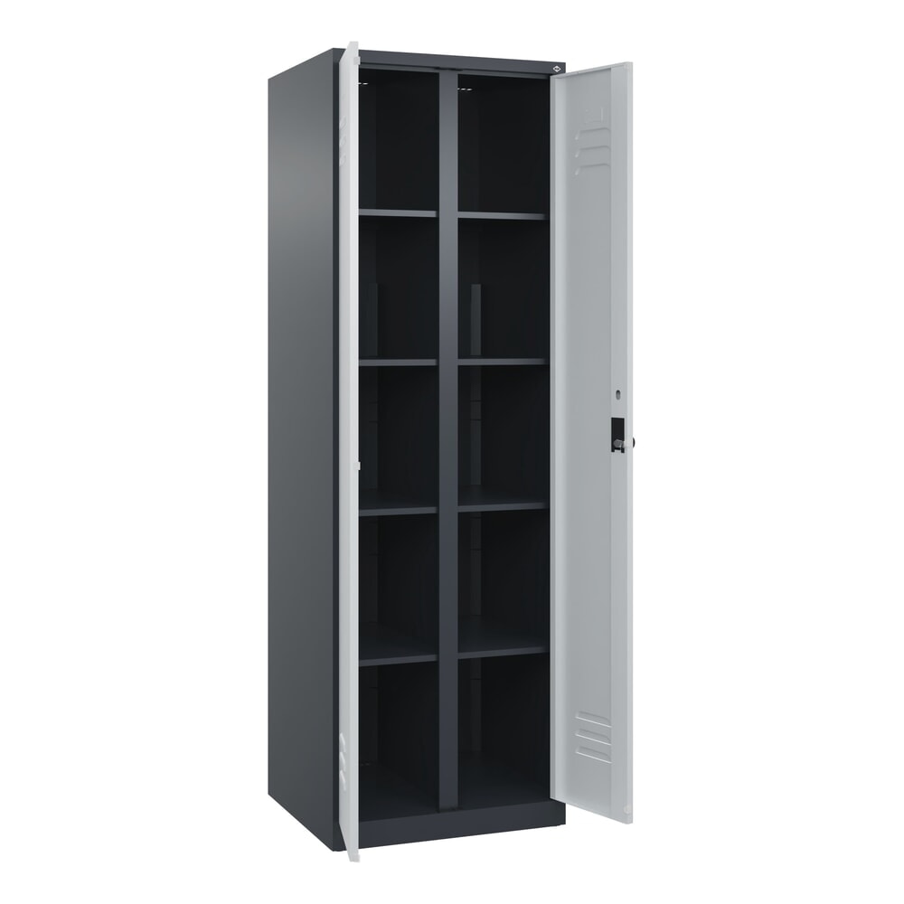 C+P Wäsche-Spind Classic PLUS, 2 Abteile, HxBxT 1.850 x 600 x 500 mm, anthrazitgrau, lichtgrau, für Vorhängeschloss, mit Mitteltrennwand Produktabbildung Nr. 1: C+P Wäsche-Spind Classic PLUS, 2 Abteile, HxBxT 1.850 x 600 x 500 mm, anthrazitgrau, lichtgrau, für Vorhängeschloss, mit Mitteltrennwand