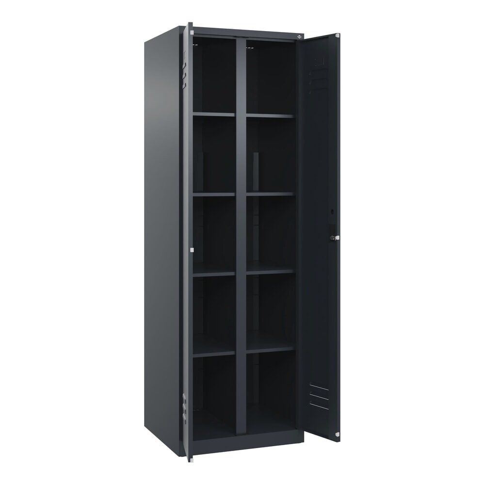 C+P Wäsche-Spind Classic PLUS, 2 Abteile, HxBxT 1.850 x 600 x 500 mm, anthrazitgrau, anthrazitgrau, Zylinderschloss, mit Mitteltrennwand Produktabbildung Nr. 1: C+P Wäsche-Spind Classic PLUS, 2 Abteile, HxBxT 1.850 x 600 x 500 mm, anthrazitgrau, anthrazitgrau, Zylinderschloss, mit Mitteltrennwand