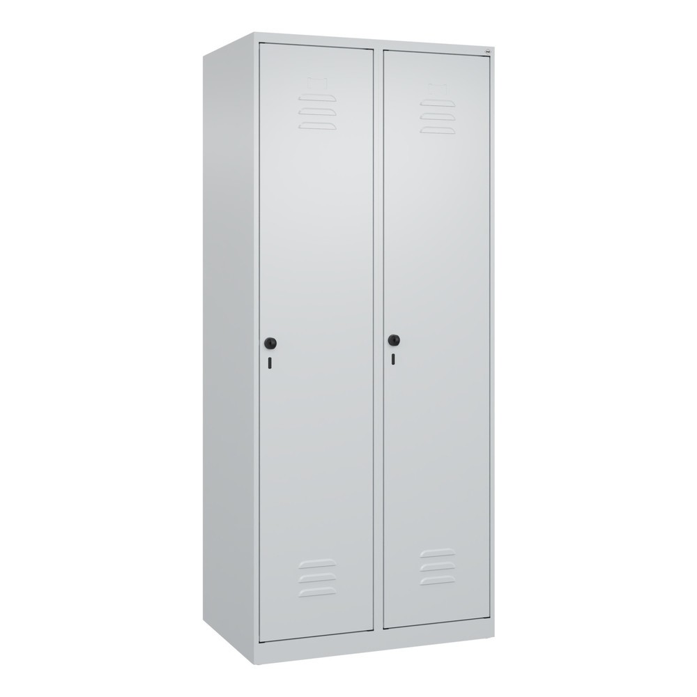 Produktabbildung: C+P Wäsche-Spind Classic PLUS, 2 Abteile, HxBxT 1.850 x 800 x 500 mm, lichtgrau, lichtgrau, für Vorhängeschloss, ohne Mitteltrennwand