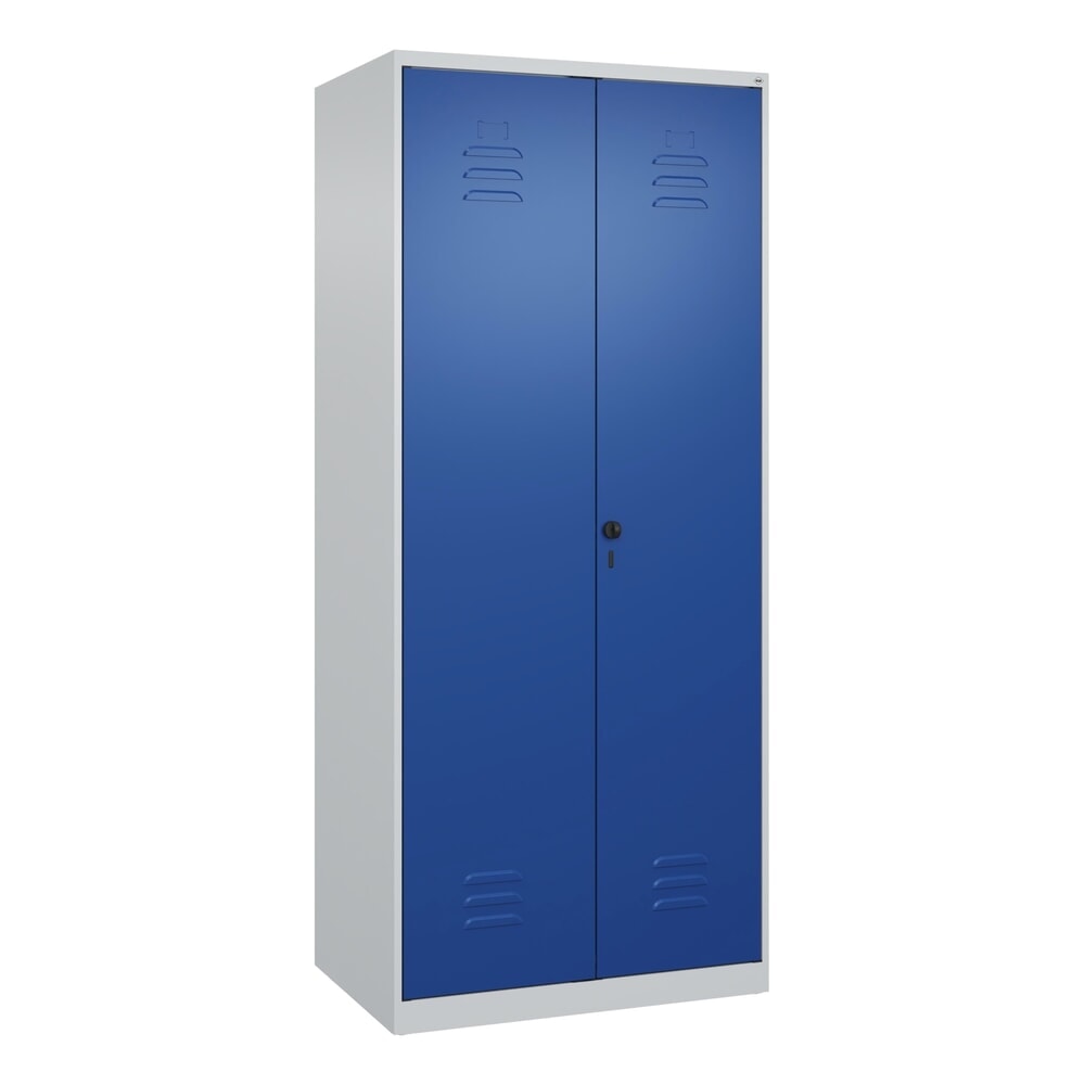 Produktabbildung Nr. 8: C+P Wäsche-Spind Classic PLUS, 2 Abteile, HxBxT 1.850 x 800 x 500 mm, lichtgrau, enzianblau, für Vorhängeschloss, mit Mitteltrennwand