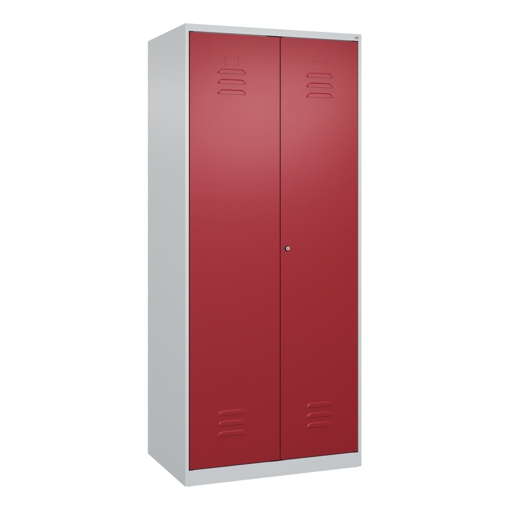 Produktabbildung Nr. 9: C+P Wäsche-Spind Classic PLUS, 2 Abteile, HxBxT 1.850 x 800 x 500 mm, lichtgrau, rubinrot, Zylinderschloss, mit Mitteltrennwand