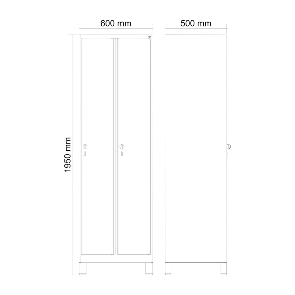 C+P Wäsche-Spind Classic PLUS, Füße, 2 Abteile, HxBxT 1.950 x 600 x 500 mm, lichtgrau, lichtgrau, für Vorhängeschloss, ohne Mitteltrennwand Produktabbildung Nr. 8: C+P Wäsche-Spind Classic PLUS, Füße, 2 Abteile, HxBxT 1.950 x 600 x 500 mm, lichtgrau, lichtgrau, für Vorhängeschloss, ohne Mitteltrennwand