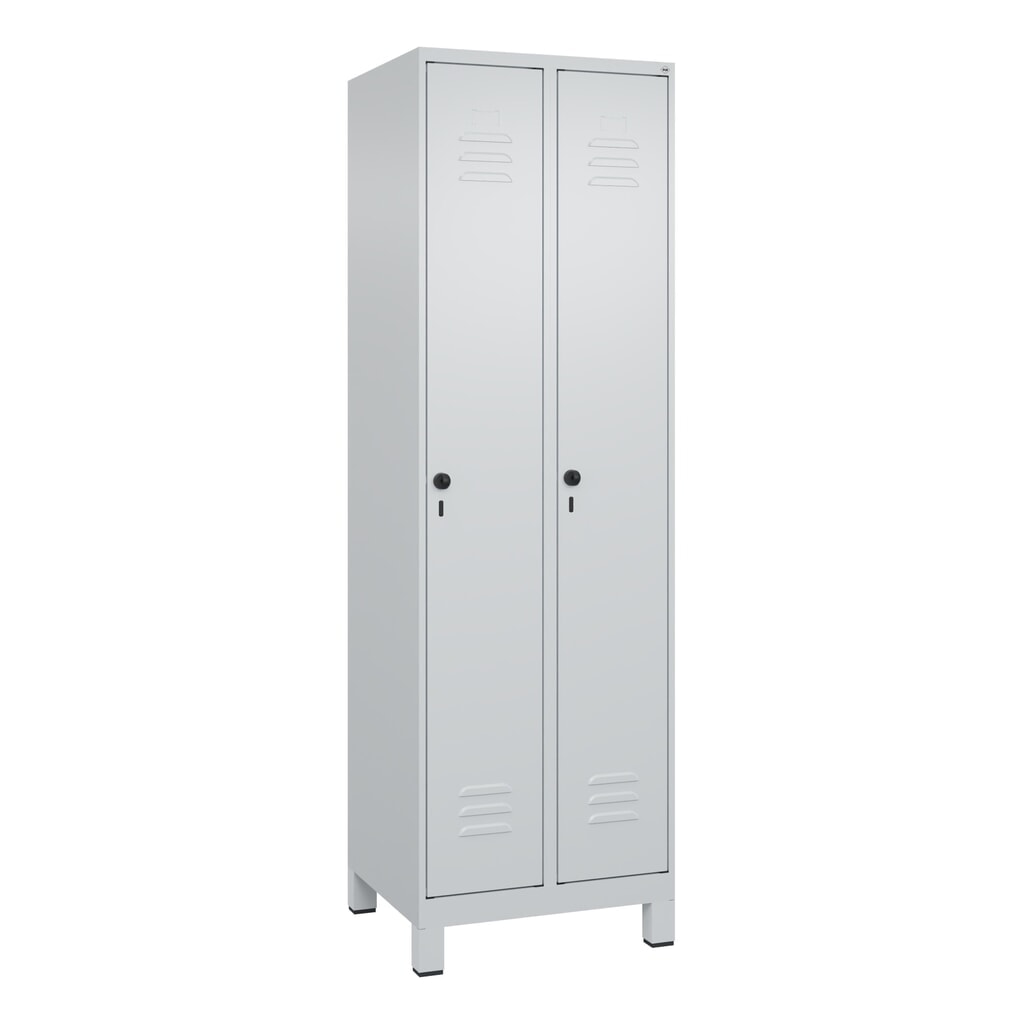 Produktabbildung Nr. 9: C+P Wäsche-Spind Classic PLUS, Füße, 2 Abteile, HxBxT 1.950 x 600 x 500 mm, lichtgrau, lichtgrau, für Vorhängeschloss, ohne Mitteltrennwand