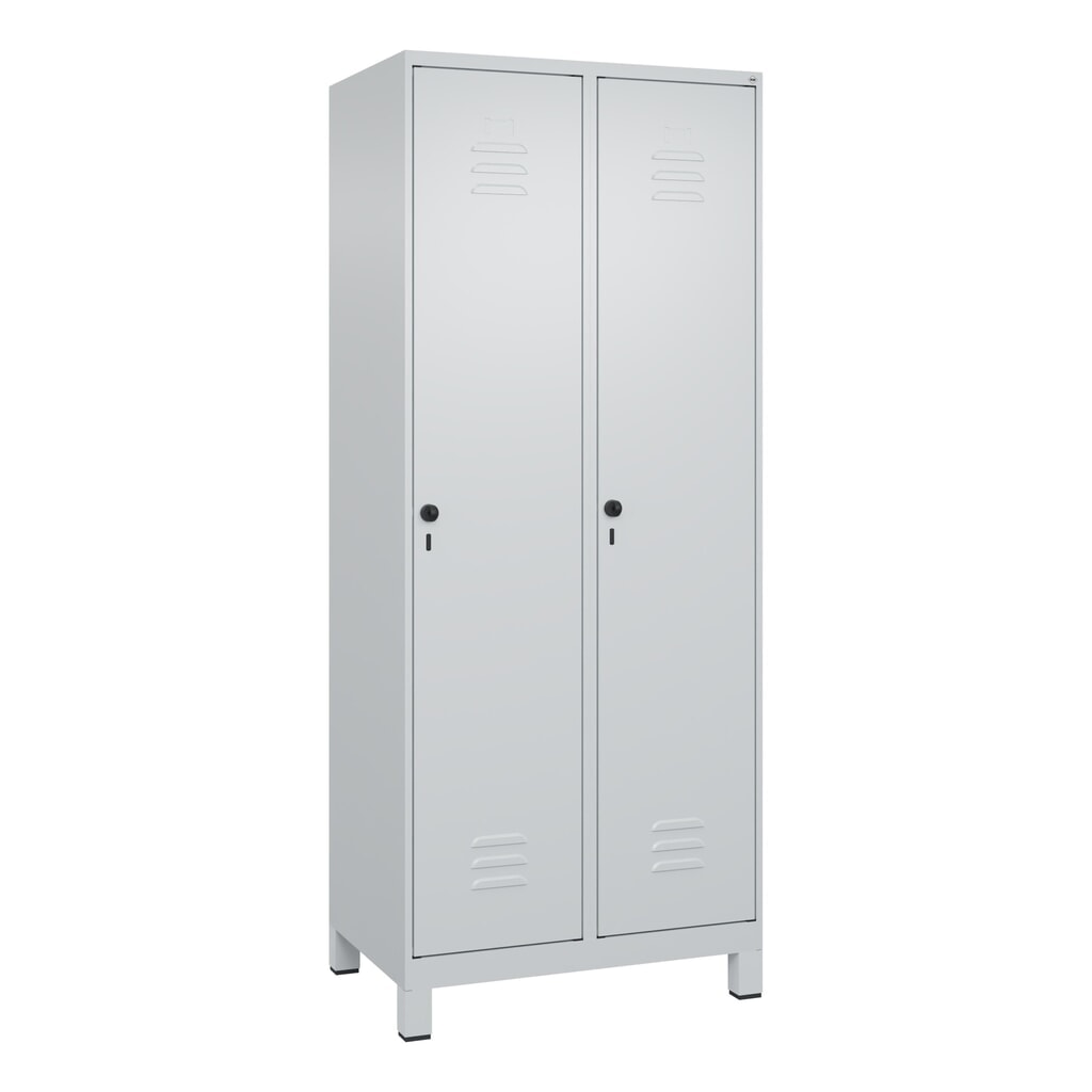 Produktabbildung Nr. 9: C+P Wäsche-Spind Classic PLUS, Füße, 2 Abteile, HxBxT 1.950 x 800 x 500 mm, lichtgrau, lichtgrau, für Vorhängeschloss, ohne Mitteltrennwand