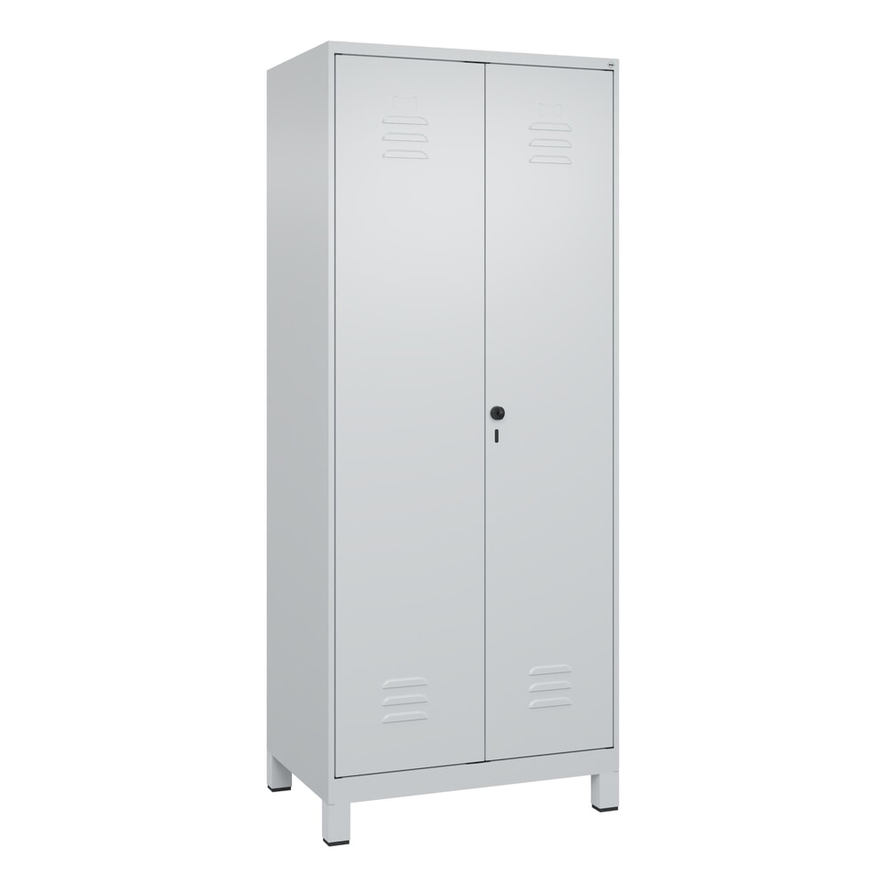 Produktabbildung Nr. 9: C+P Wäsche-Spind Classic PLUS, Füße, 2 Abteile, HxBxT 1.950 x 800 x 500 mm, lichtgrau, lichtgrau, für Vorhängeschloss, mit Mitteltrennwand