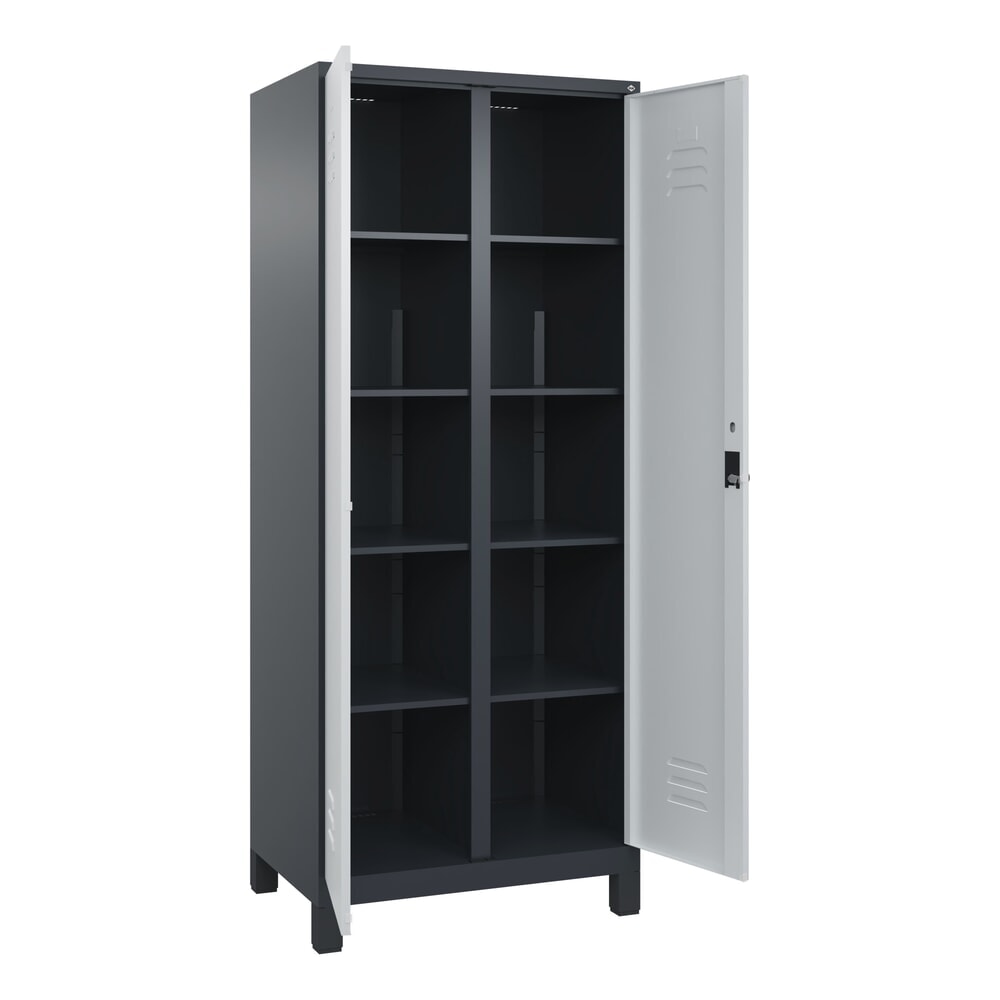 C+P Wäsche-Spind Classic PLUS, Füße, 2 Abteile, HxBxT 1.950 x 800 x 500 mm, anthrazitgrau, lichtgrau, für Vorhängeschloss, mit Mitteltrennwand Produktabbildung Nr. 1: C+P Wäsche-Spind Classic PLUS, Füße, 2 Abteile, HxBxT 1.950 x 800 x 500 mm, anthrazitgrau, lichtgrau, für Vorhängeschloss, mit Mitteltrennwand