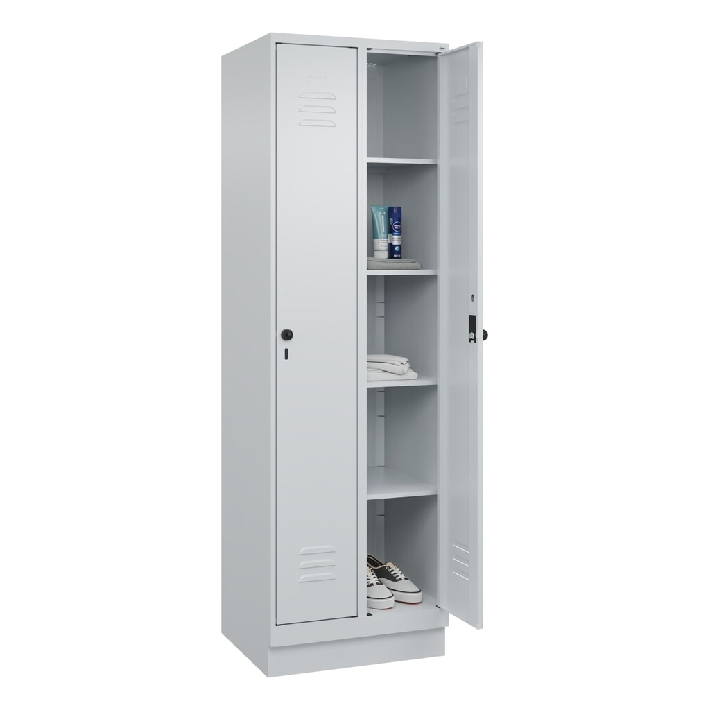 C+P Wäsche-Spind Classic PLUS, Sockel, 2 Abteile, HxBxT 1.950 x 600 x 500 mm, lichtgrau, lichtgrau, für Vorhängeschloss, ohne Mitteltrennwand Produktabbildung Nr. 10: C+P Wäsche-Spind Classic PLUS, Sockel, 2 Abteile, HxBxT 1.950 x 600 x 500 mm, lichtgrau, lichtgrau, für Vorhängeschloss, ohne Mitteltrennwand