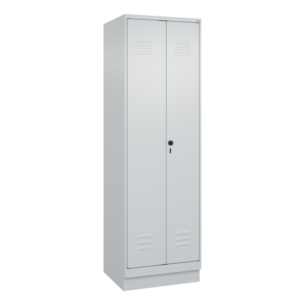 Produktabbildung Nr. 9: C+P Wäsche-Spind Classic PLUS, Sockel, 2 Abteile, HxBxT 1.950 x 600 x 500 mm, lichtgrau, lichtgrau, für Vorhängeschloss, mit Mitteltrennwand