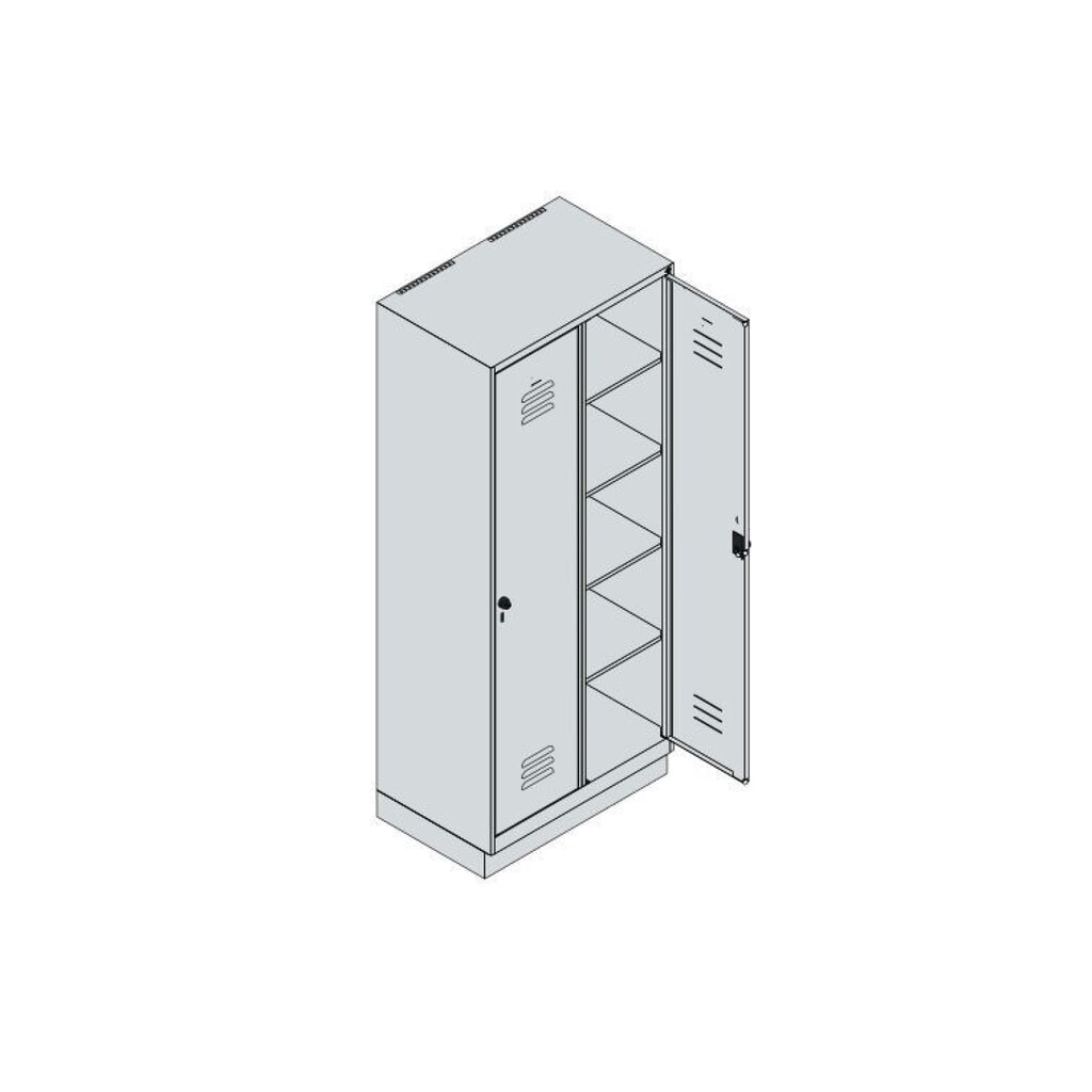 C+P Wäsche-Spind Classic PLUS, Sockel, 2 Abteile, HxBxT 1.950 x 800 x 500 mm, lichtgrau, lichtgrau, für Vorhängeschloss, ohne Mitteltrennwand Produktabbildung Nr. 8: C+P Wäsche-Spind Classic PLUS, Sockel, 2 Abteile, HxBxT 1.950 x 800 x 500 mm, lichtgrau, lichtgrau, für Vorhängeschloss, ohne Mitteltrennwand
