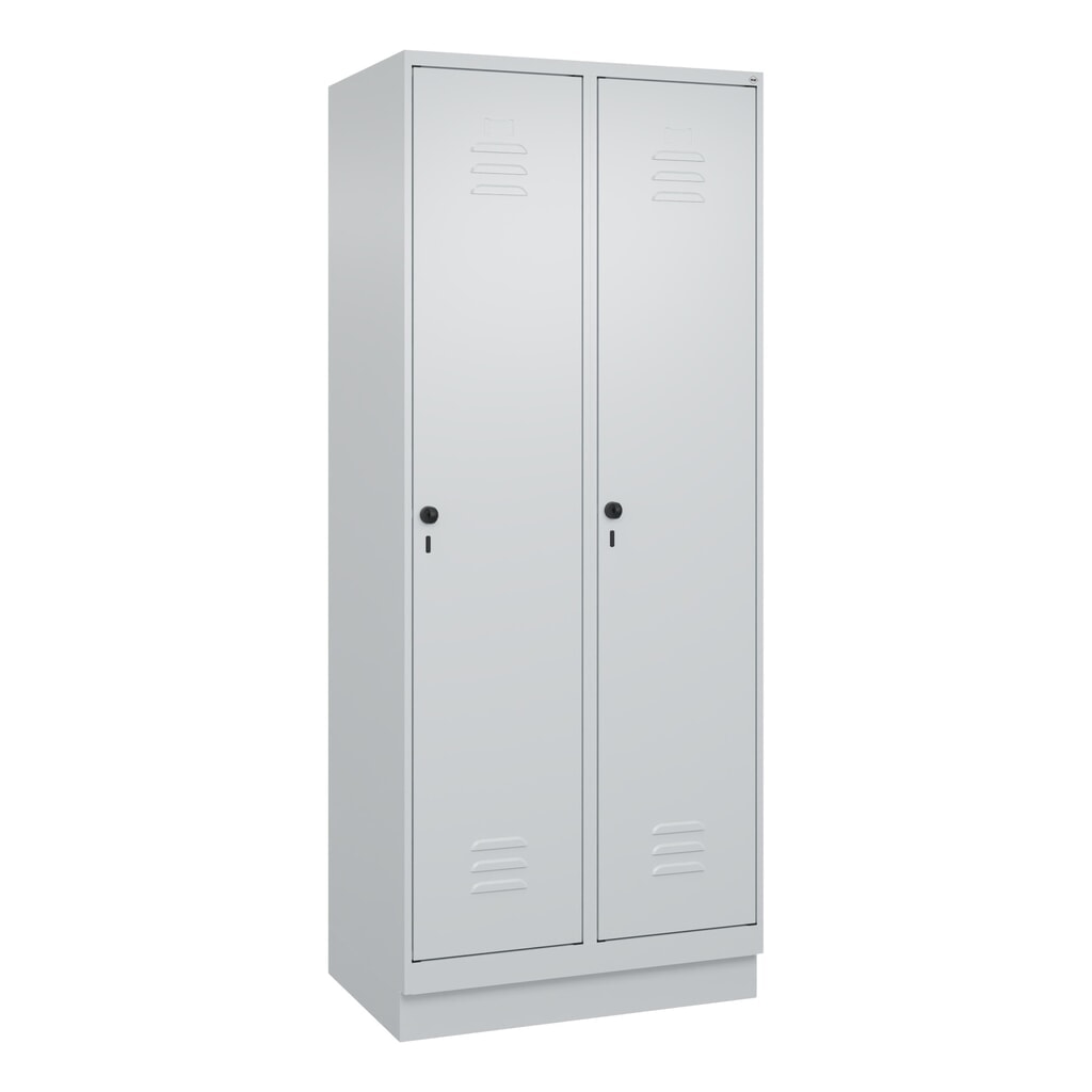 Produktabbildung Nr. 9: C+P Wäsche-Spind Classic PLUS, Sockel, 2 Abteile, HxBxT 1.950 x 800 x 500 mm, lichtgrau, lichtgrau, für Vorhängeschloss, ohne Mitteltrennwand