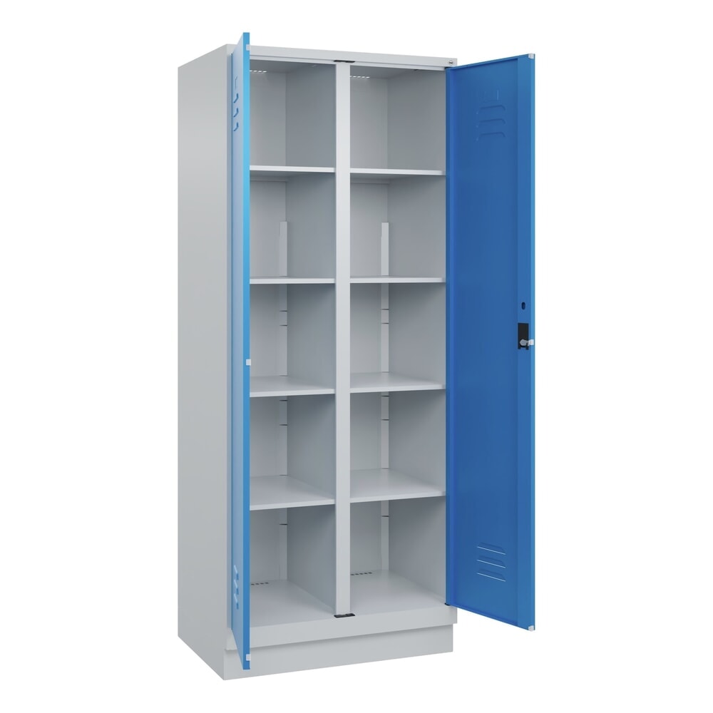 C+P Wäsche-Spind Classic PLUS, Sockel, 2 Abteile, HxBxT 1.950 x 800 x 500 mm, lichtgrau, lichtblau, Zylinderschloss, mit Mitteltrennwand Produktabbildung: C+P Wäsche-Spind Classic PLUS, Sockel, 2 Abteile, HxBxT 1.950 x 800 x 500 mm, lichtgrau, lichtblau, Zylinderschloss, mit Mitteltrennwand