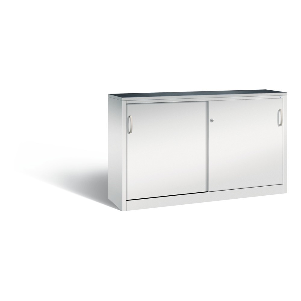 Produktabbildung Nr. 1: C+P Werkstatt-Beistellschrank mit 2 Fachböden, HxBxT 1.000 x 1.600 x 400 mm, Trennwand, lichtgrau, lichtgrau