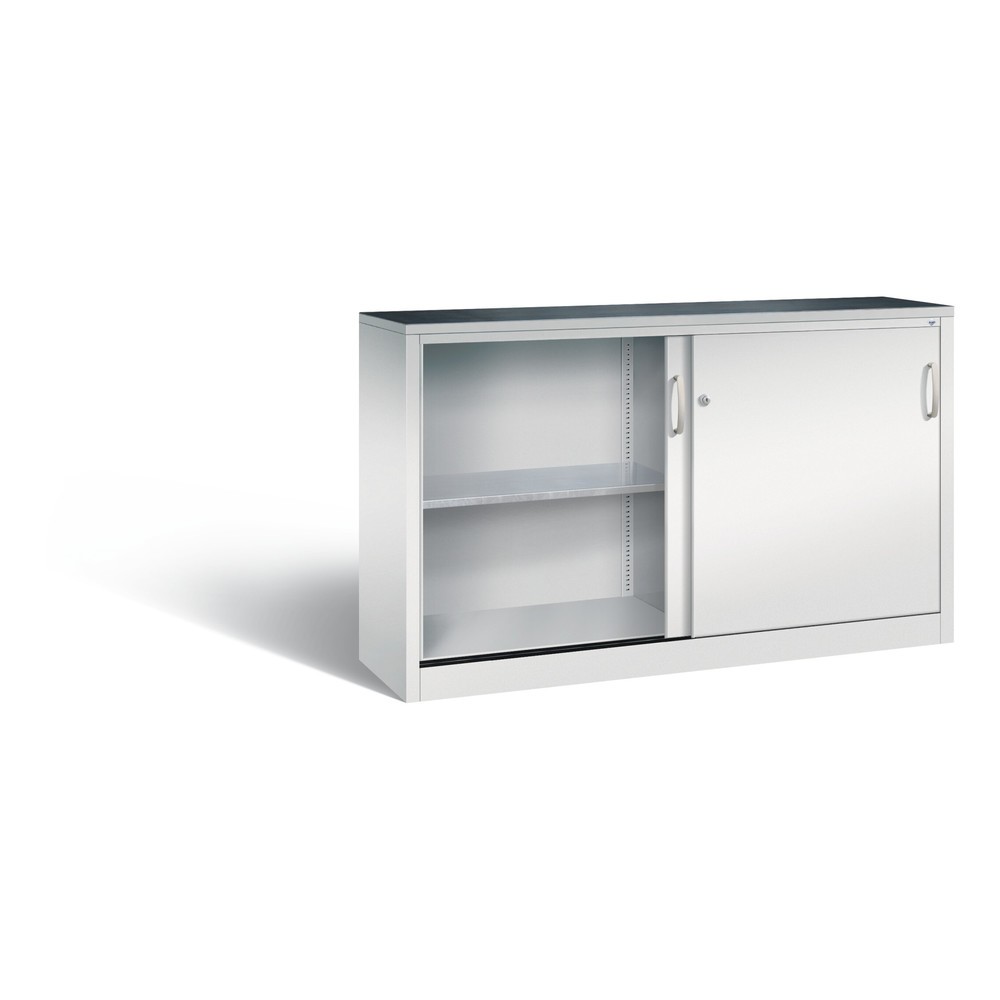 Produktabbildung Nr. 2: C+P Werkstatt-Beistellschrank mit 2 Fachböden, HxBxT 1.000 x 1.600 x 400 mm, Trennwand, lichtgrau, lichtgrau