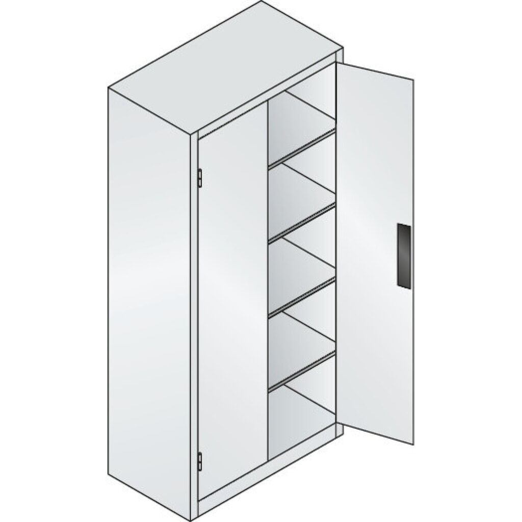 Produktabbildung Nr. 4: C+P Schwerlastschrank mit 4 Fachböden, HxBxT 1.950 x 930 x 500 mm, anthrazitgrau, lichtblau