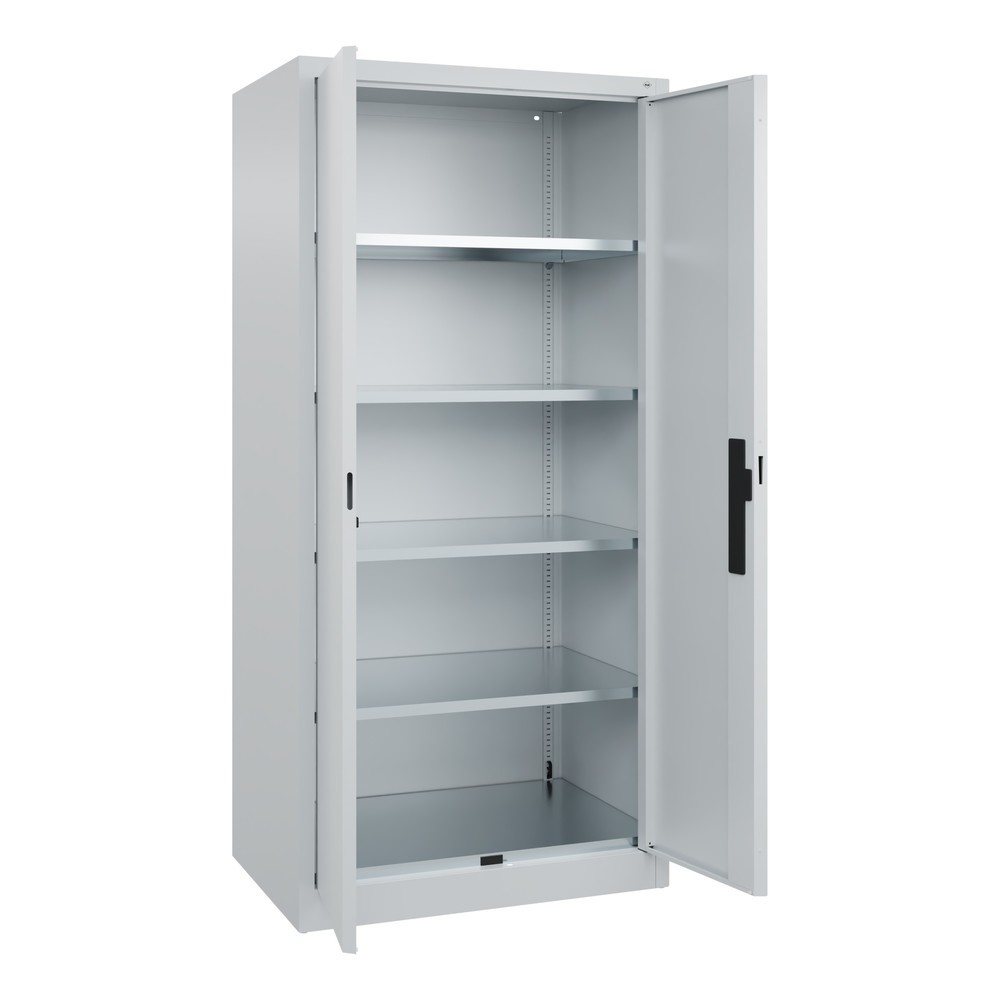 Produktabbildung Nr. 2: C+P Werkstatt-Flügeltürschrank mit 4 Fachböden, HxBxT 1.950 x  930 x 600 mm, lichtgrau, lichtgrau