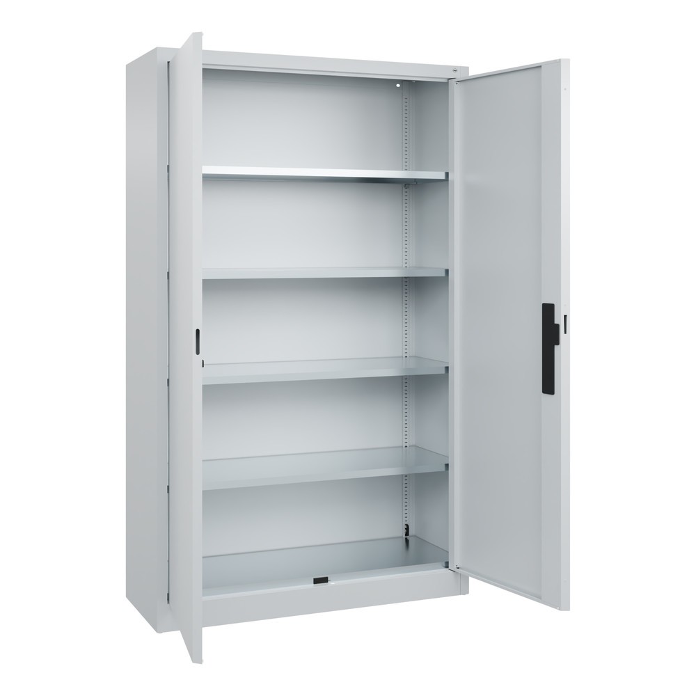 Produktabbildung Nr. 2: C+P Werkstatt-Flügeltürschrank mit 4 Fachböden, HxBxT 1.950 x  1.200 x 400 mm, lichtgrau, lichtgrau