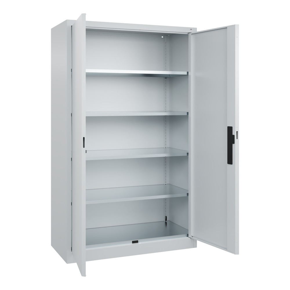 Produktabbildung Nr. 2: C+P Werkstatt-Flügeltürschrank mit 4 Fachböden, HxBxT 1.950 x  1.200 x 500 mm, lichtgrau, lichtgrau