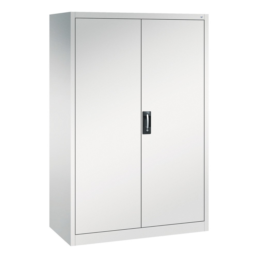 Produktabbildung: C+P Werkstatt-Flügeltürschrank mit 4 Fachböden, HxBxT 1.950 x  1.200 x 600 mm, lichtgrau, lichtgrau