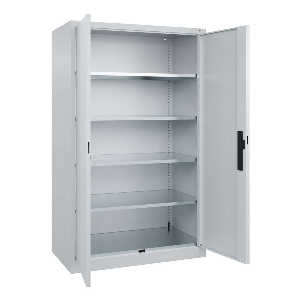 Produktabbildung Nr. 2: C+P Werkstatt-Flügeltürschrank mit 4 Fachböden, HxBxT 1.950 x  1.200 x 600 mm, lichtgrau, lichtgrau