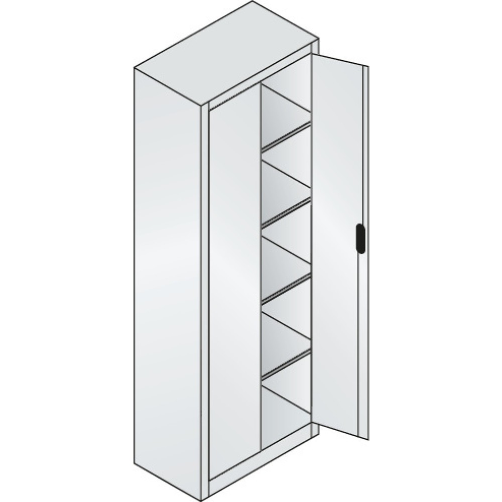 Produktabbildung Nr. 17: C+P Werkstatt-Flügeltürschrank mit 4 Fachböden, HxBxT 1.950 x 800 x 400 mm, lichtgrau, lichtblau