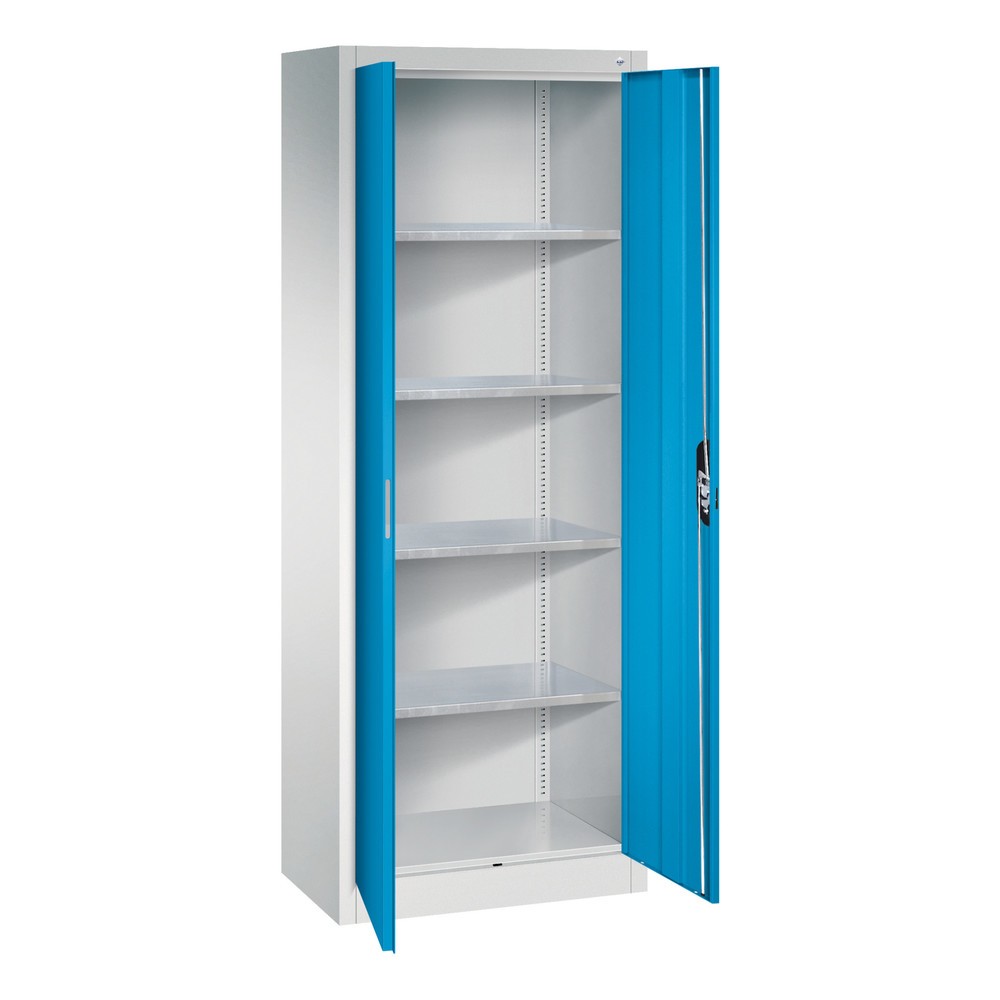 Produktabbildung Nr. 18: C+P Werkstatt-Flügeltürschrank mit 4 Fachböden, HxBxT 1.950 x 800 x 400 mm, lichtgrau, lichtblau
