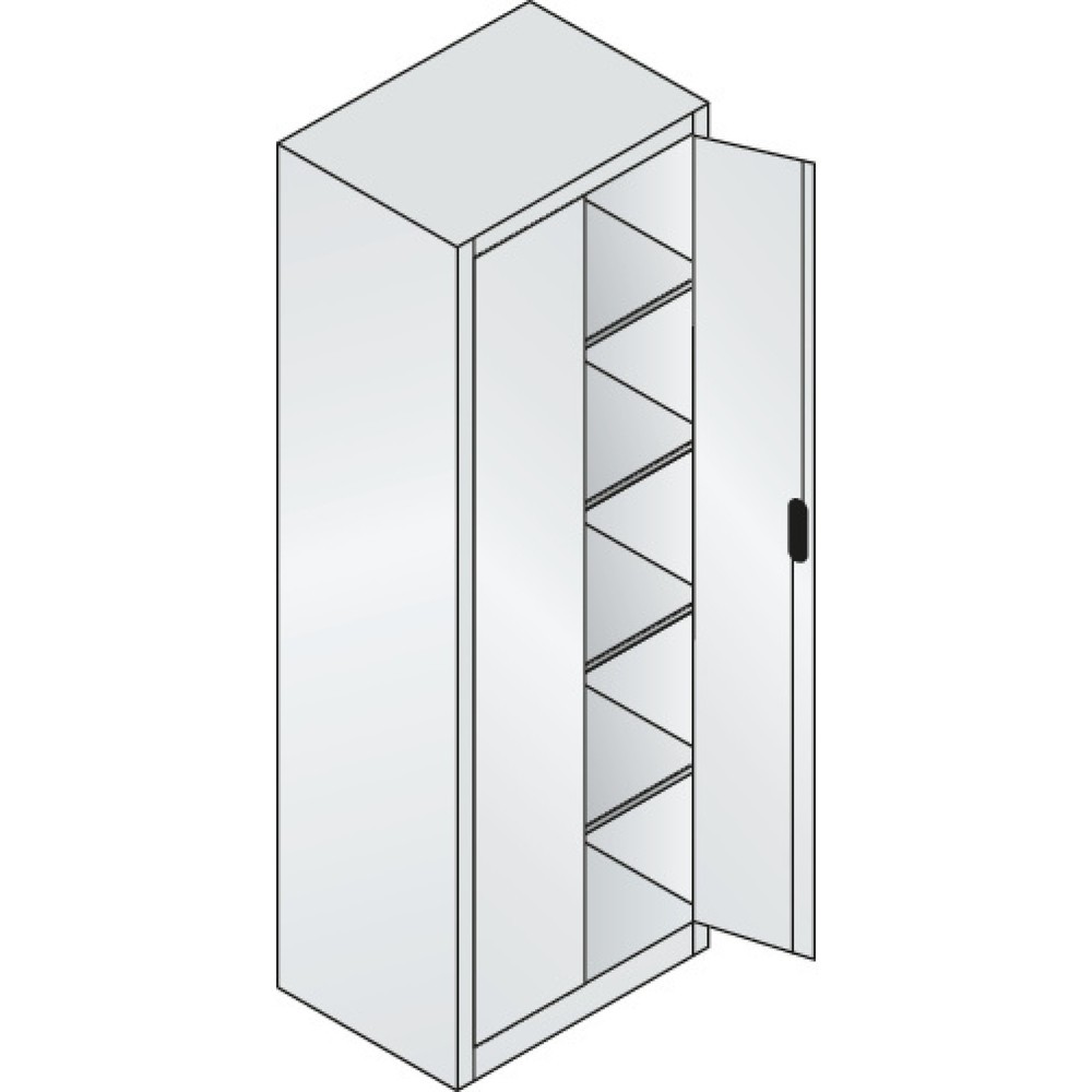 Produktabbildung Nr. 18: C+P Werkstatt-Flügeltürschrank mit 4 Fachböden, HxBxT 1.950 x 800 x 500 mm, lichtgrau, enzianblau