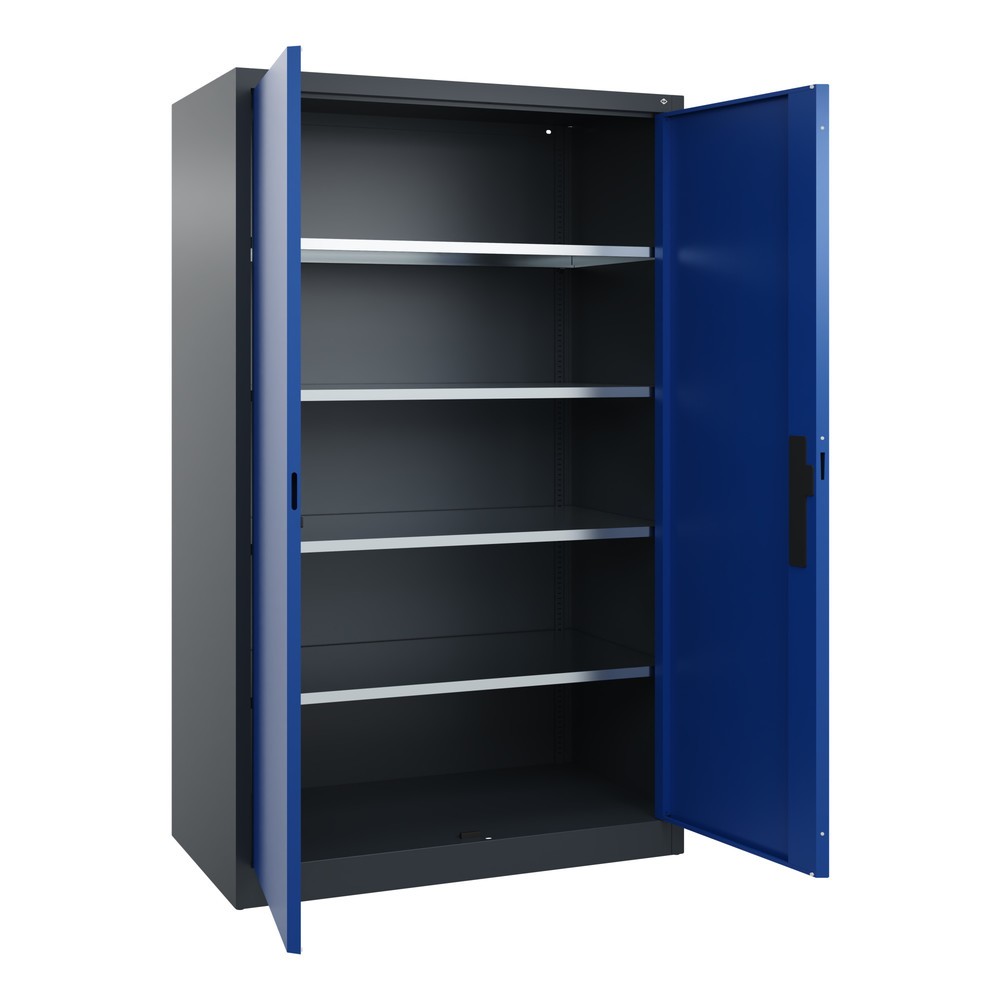 Produktabbildung Nr. 17: C+P Werkstatt-Flügeltürschrank mit 4 Fachböden, HxBxT 1.950 x  1.200 x 600 mm, anthrazitgrau, enzianblau