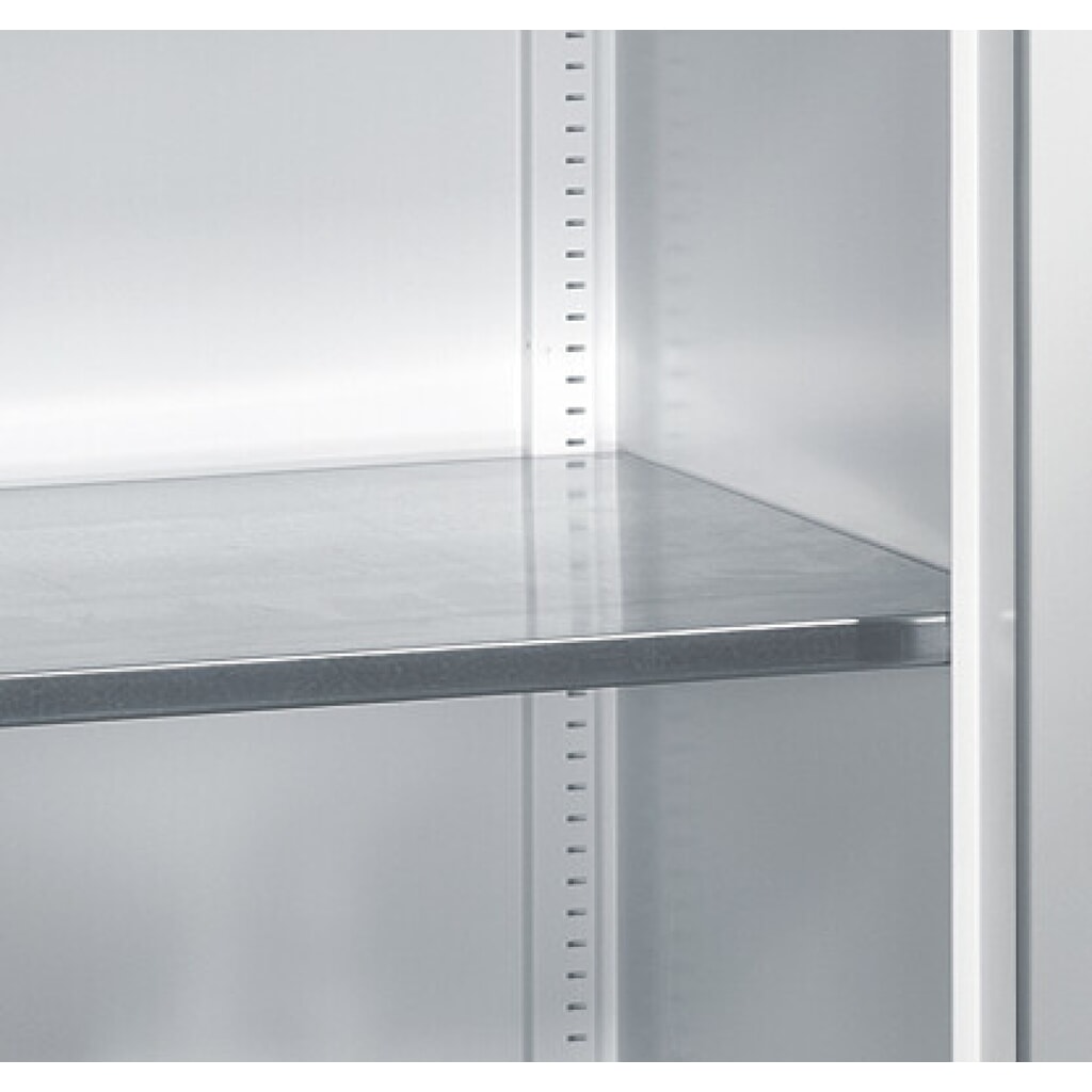 Produktabbildung Nr. 3: C+P Werkstatt-Flügeltürschrank mit Mittelwand + 8 Fachböden, HxBxT 1.950 x 930 x 500 mm, lichtgrau, enzianblau
