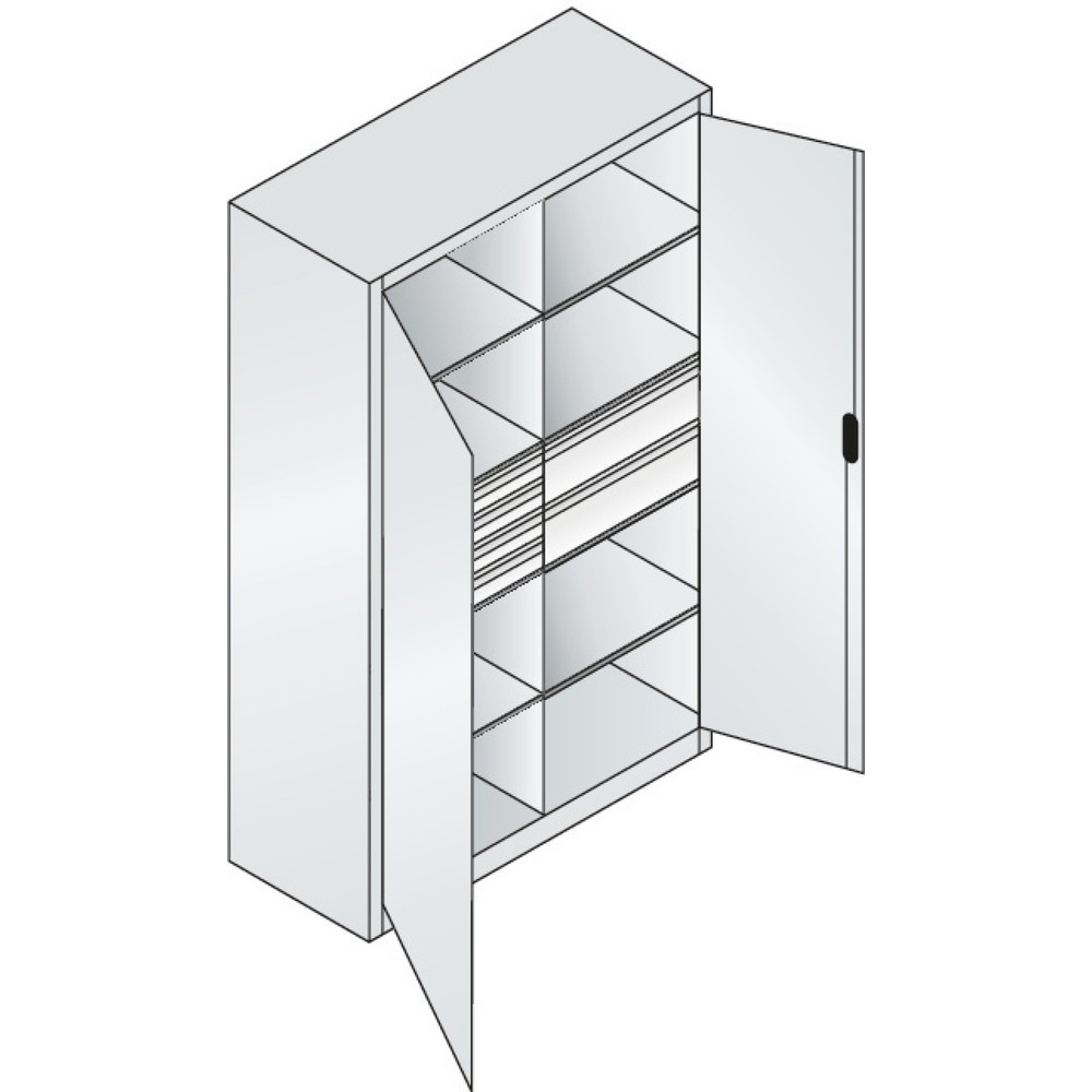 Produktabbildung Nr. 5: C+P Werkzeugschrank, Schubladen 4x86 + 2x174 mm, 6 Böden, Breite 1.200 mm, anthrazitgrau, enzianblau