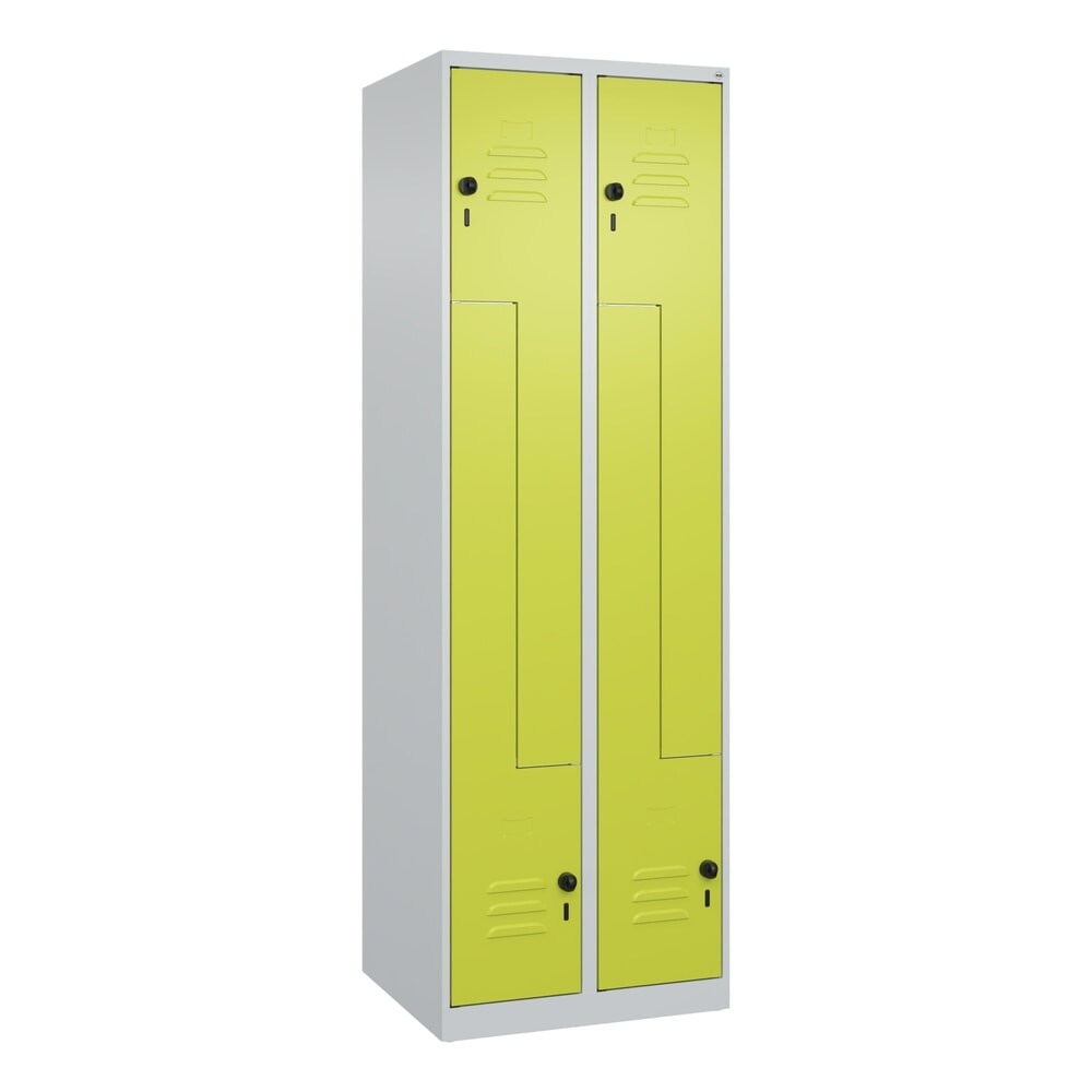 Produktabbildung Nr. 8: C+P Z-Spind Classic PLUS, 4 Abteile, HxBxT 1.850 x 600 x 500 mm, lichtgrau, clowngrün, für Vorhängeschloss