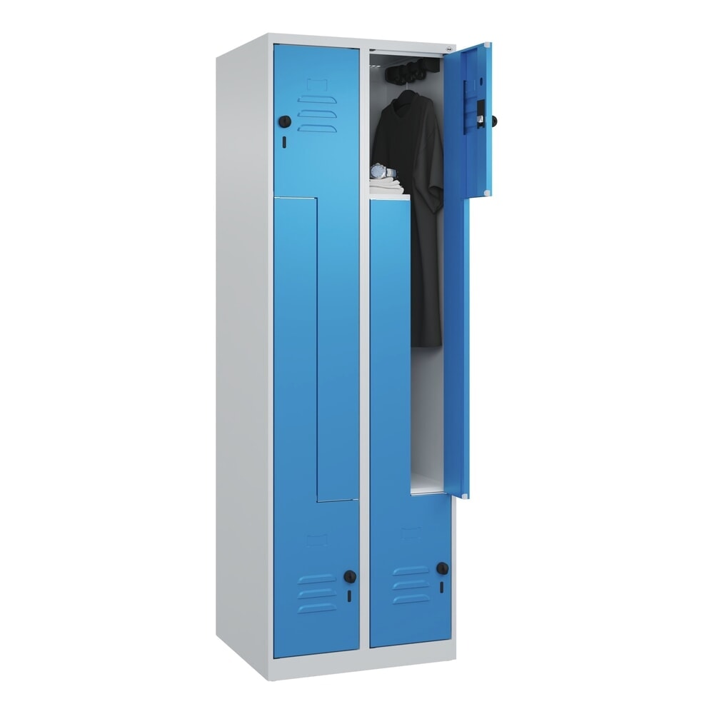 Produktabbildung Nr. 10: C+P Z-Spind Classic PLUS, 4 Abteile, HxBxT 1.850 x 600 x 500 mm, lichtgrau, lichtblau, für Vorhängeschloss