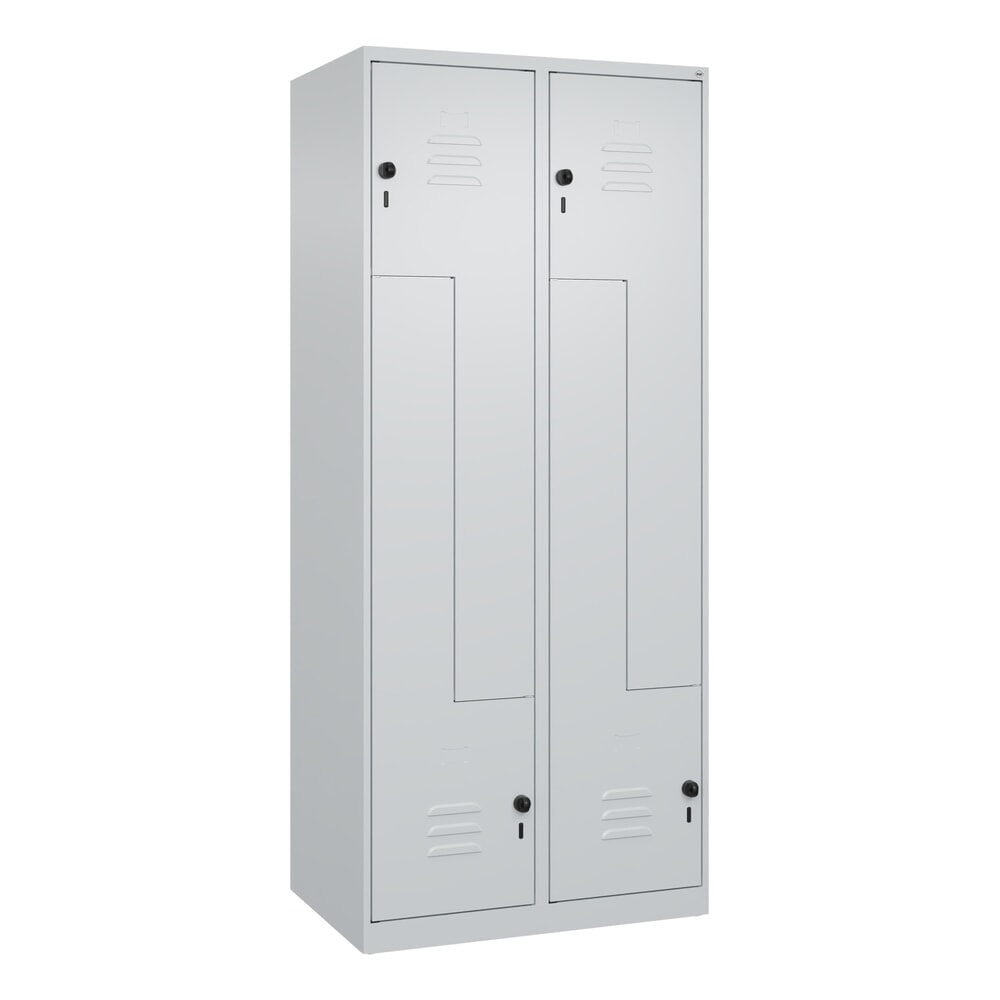 Produktabbildung Nr. 8: C+P Z-Spind Classic PLUS, 4 Abteile, HxBxT 1.850 x 800 x 500 mm, lichtgrau, lichtgrau, für Vorhängeschloss