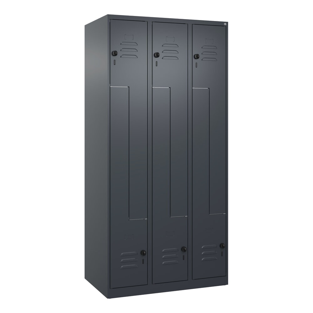 Produktabbildung Nr. 9: C+P Z-Spind Classic PLUS, 6 Abteile, HxBxT 1.850 x 900 x 500 mm, anthrazitgrau, anthrazitgrau, für Vorhängeschloss