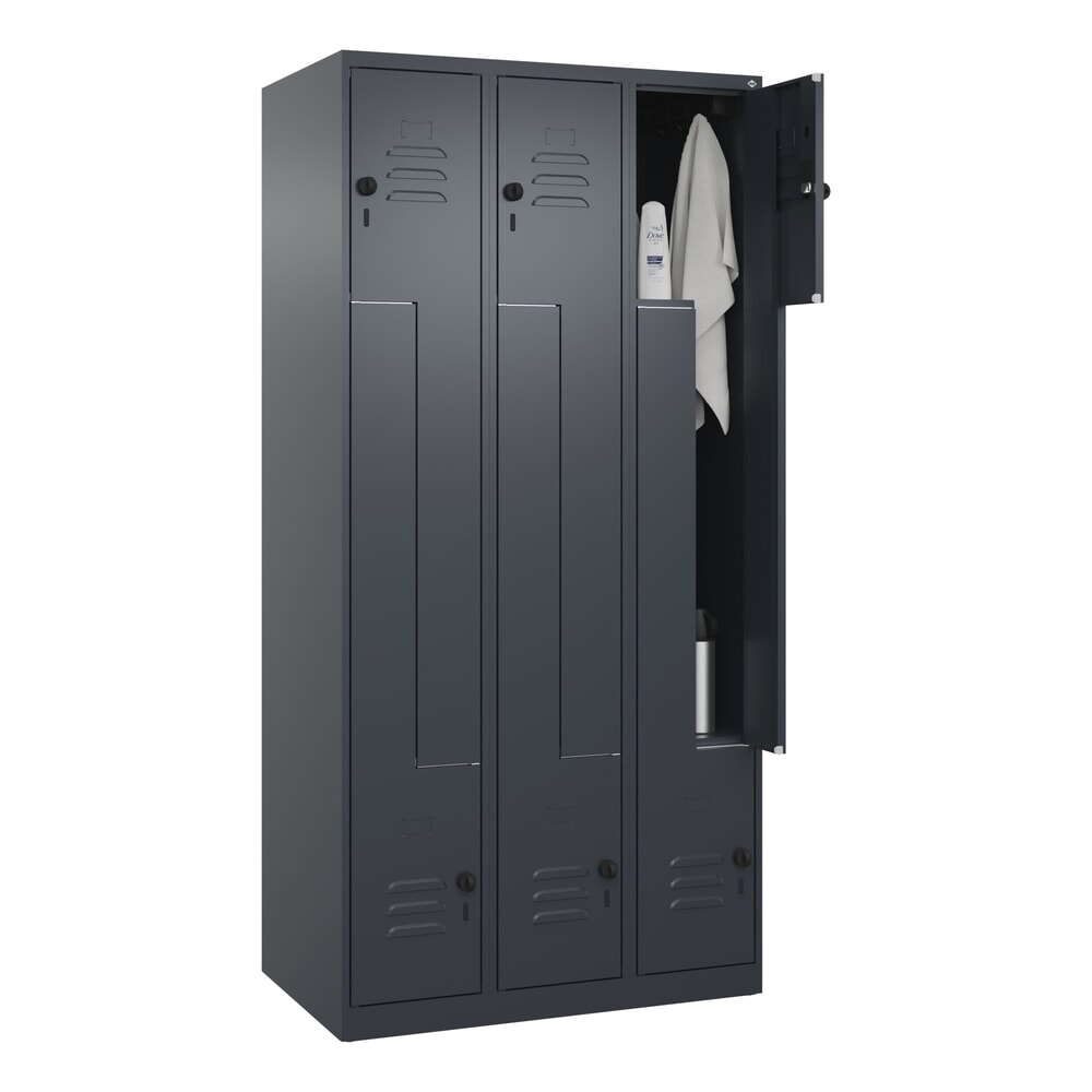 Produktabbildung Nr. 10: C+P Z-Spind Classic PLUS, 6 Abteile, HxBxT 1.850 x 900 x 500 mm, anthrazitgrau, anthrazitgrau, für Vorhängeschloss
