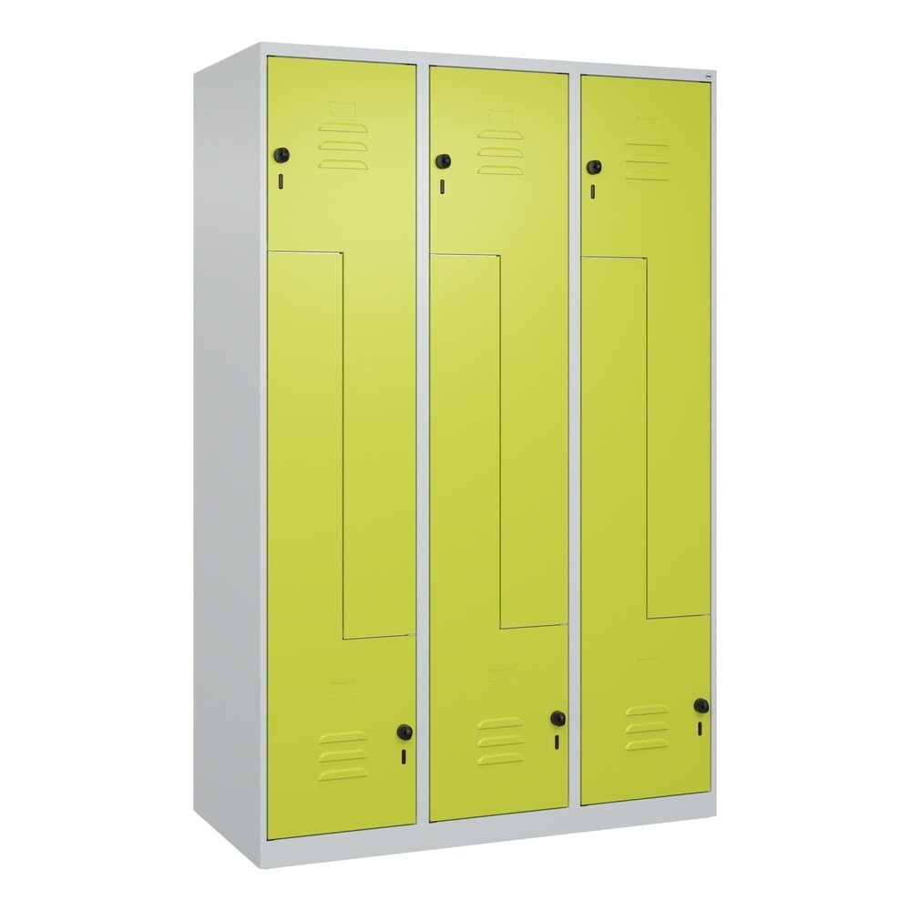 Produktabbildung Nr. 8: C+P Z-Spind Classic PLUS, 6 Abteile, HxBxT 1.850 x 1.200 x 500 mm, lichtgrau, clowngrün, für Vorhängeschloss