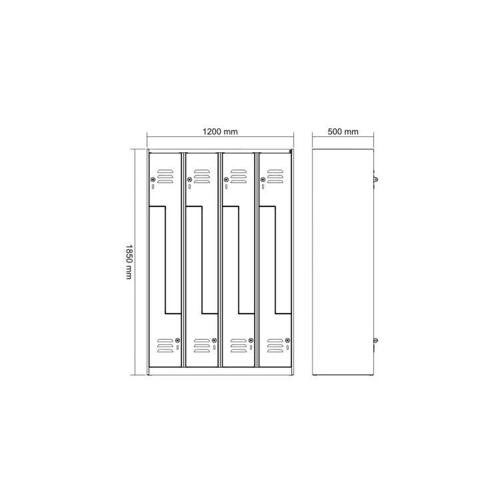Produktabbildung Nr. 8: C+P Z-Spind Classic PLUS, 8 Abteile, HxBxT 1.850 x 1.200 x 500 mm, lichtgrau, anthrazitgrau, Zylinderschloss