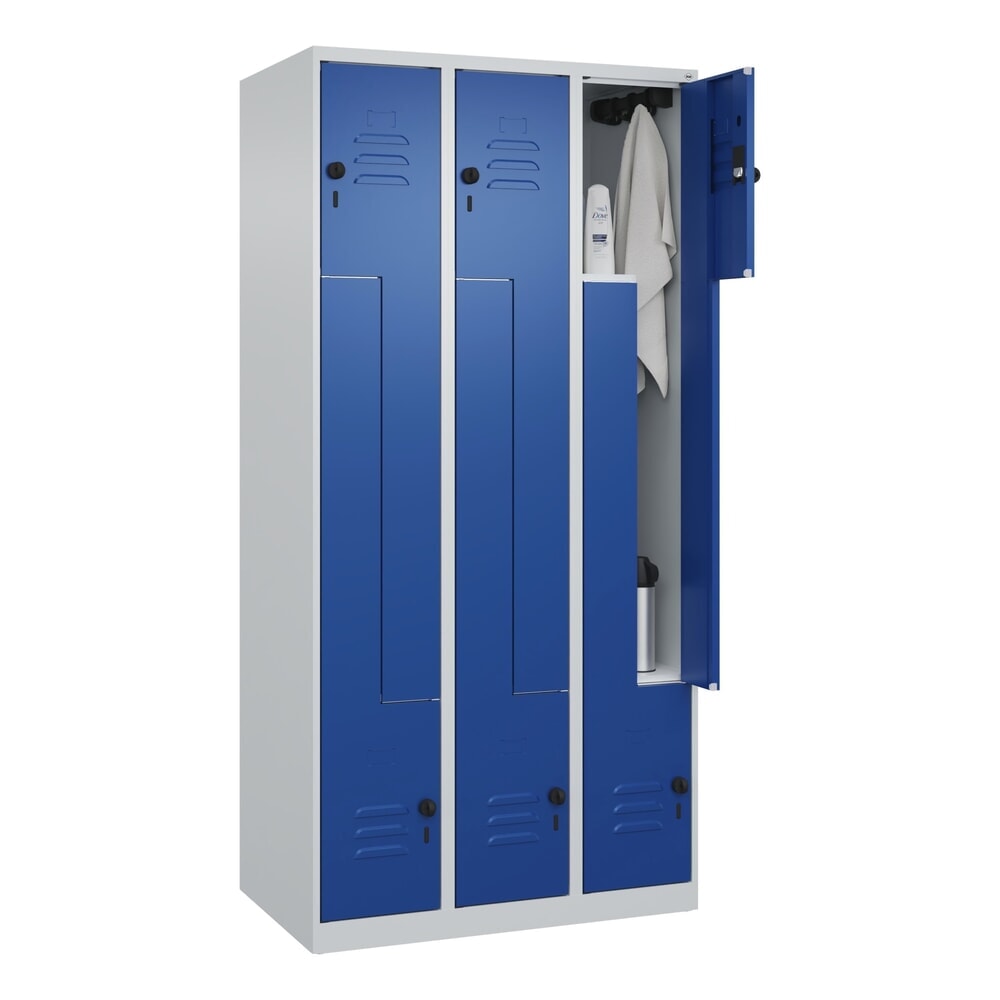 Produktabbildung Nr. 10: C+P Z-Spind Classic PLUS, 6 Abteile, HxBxT 1.850 x 900 x 500 mm, lichtgrau, enzianblau, für Vorhängeschloss