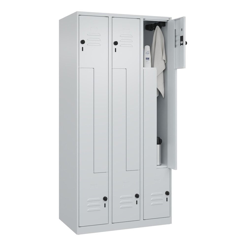 Produktabbildung Nr. 10: C+P Z-Spind Classic PLUS, 6 Abteile, HxBxT 1.850 x 900 x 500 mm, lichtgrau, lichtgrau, für Vorhängeschloss