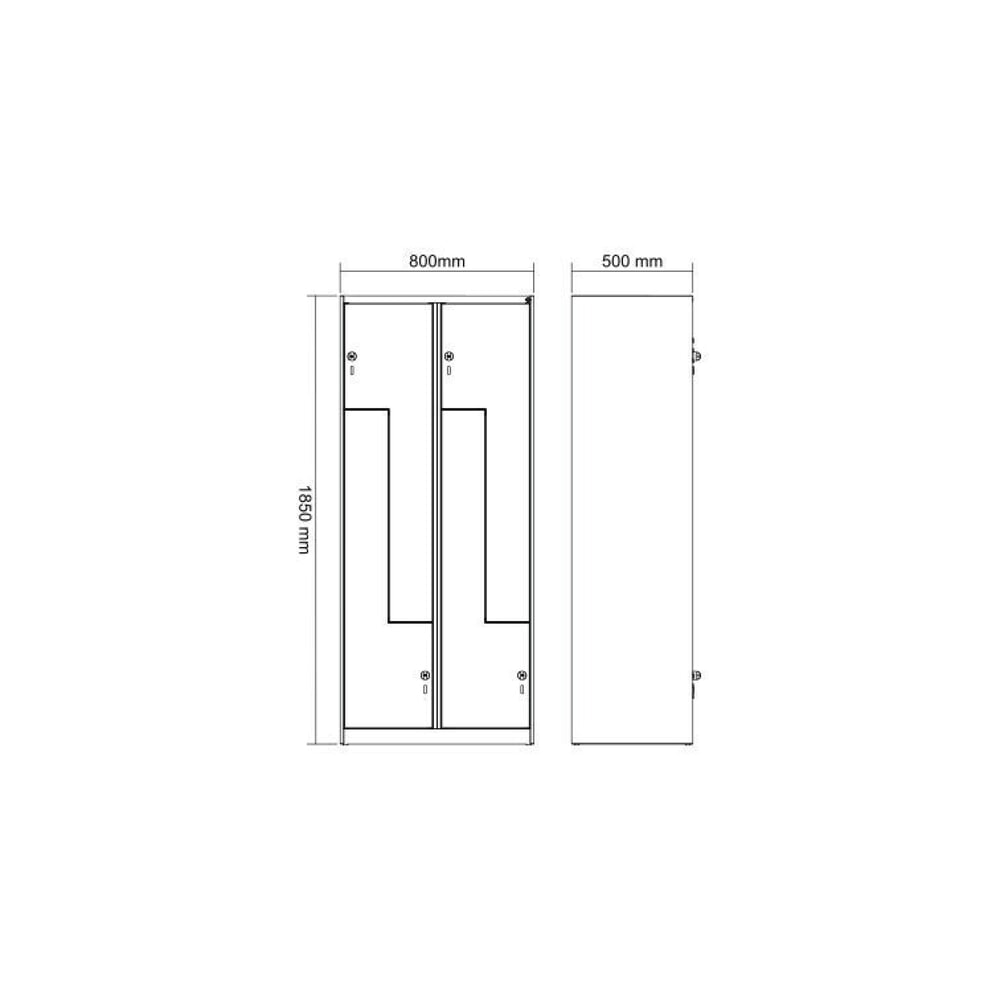 Produktabbildung Nr. 8: C+P Z-Spind Classic PLUS, 4 Abteile, HxBxT 1.850 x 800 x 500 mm, lichtgrau, enzianblau, Zylinderschloss