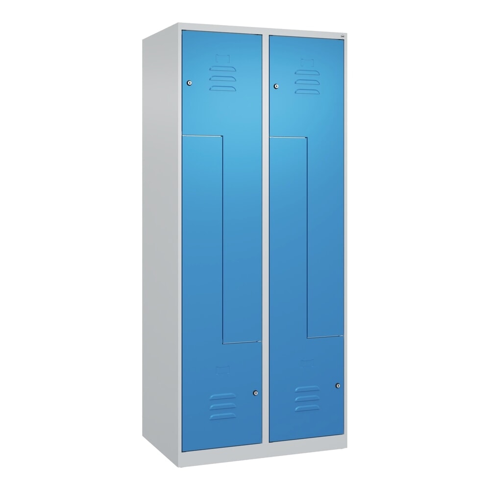 Produktabbildung Nr. 9: C+P Z-Spind Classic PLUS, 4 Abteile, HxBxT 1.850 x 800 x 500 mm, lichtgrau, lichtblau, Zylinderschloss