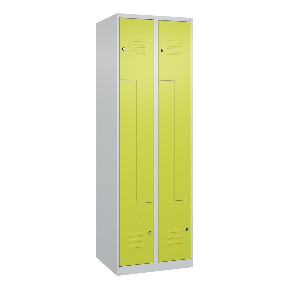 Produktabbildung Nr. 9: C+P Z-Spind Classic PLUS, 4 Abteile, HxBxT 1.850 x 600 x 500 mm, lichtgrau, clowngrün, Zylinderschloss