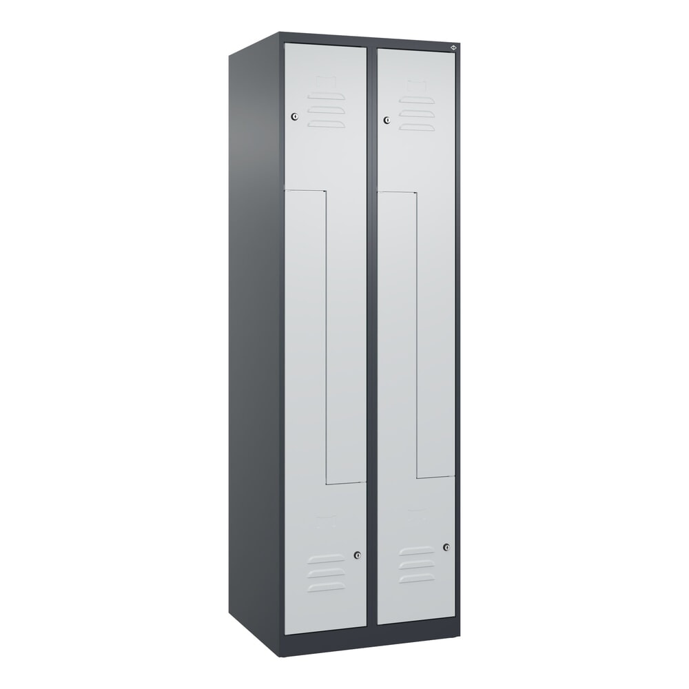 Produktabbildung Nr. 9: C+P Z-Spind Classic PLUS, 4 Abteile, HxBxT 1.850 x 600 x 500 mm, anthrazitgrau, lichtgrau, Zylinderschloss