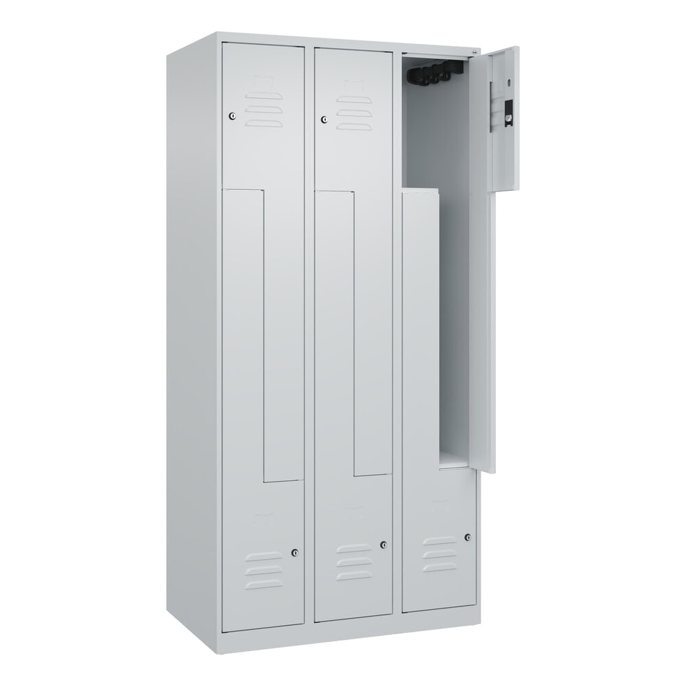 Produktabbildung: C+P Z-Spind Classic PLUS, 6 Abteile, HxBxT 1.850 x 900 x 500 mm, lichtgrau, lichtgrau, Zylinderschloss