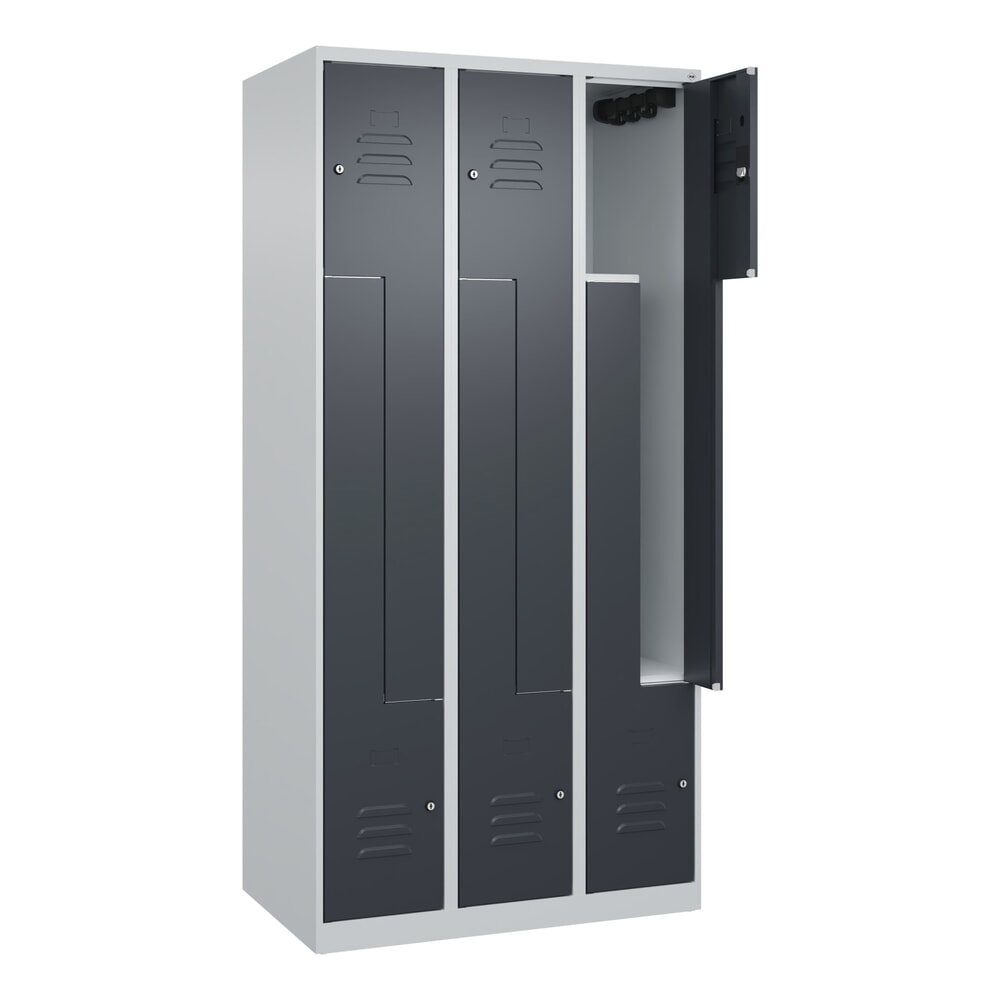 Produktabbildung: C+P Z-Spind Classic PLUS, 6 Abteile, HxBxT 1.850 x 900 x 500 mm, lichtgrau, anthrazitgrau, Zylinderschloss