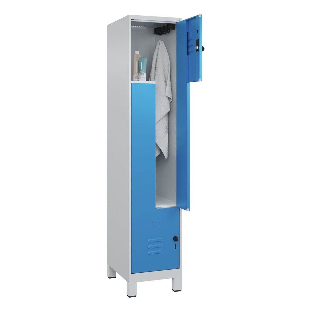 C+P Z-Spind Classic PLUS, Füße, 2 Abteile, HxBxT 1.950 x 400 x 500 mm, lichtgrau, lichtblau, für Vorhängeschloss Produktabbildung Nr. 10: C+P Z-Spind Classic PLUS, Füße, 2 Abteile, HxBxT 1.950 x 400 x 500 mm, lichtgrau, lichtblau, für Vorhängeschloss