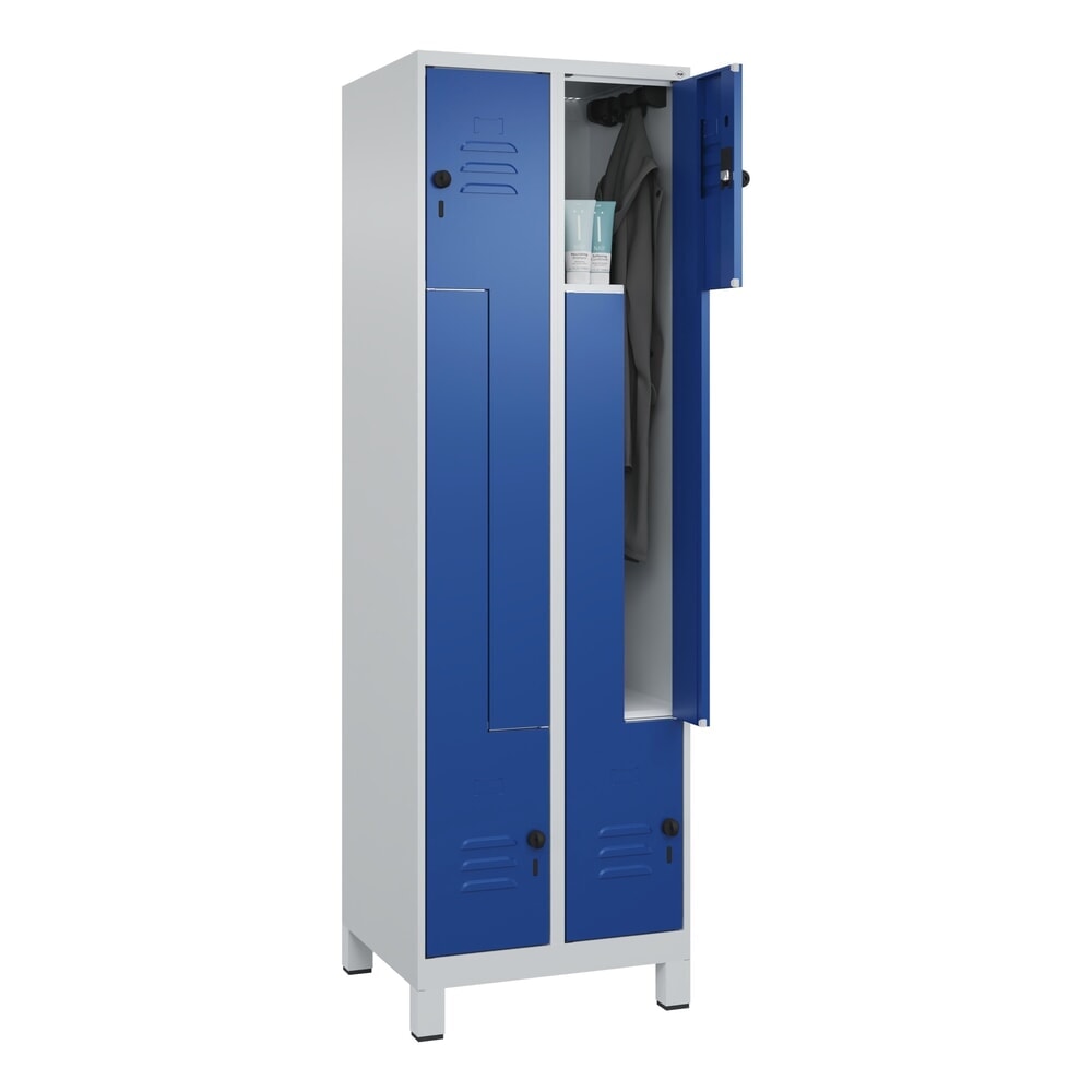 C+P Z-Spind Classic PLUS, Füße, 4 Abteile, HxBxT 1.950 x 600 x 500 mm, lichtgrau, enzianblau, für Vorhängeschloss Produktabbildung Nr. 9: C+P Z-Spind Classic PLUS, Füße, 4 Abteile, HxBxT 1.950 x 600 x 500 mm, lichtgrau, enzianblau, für Vorhängeschloss