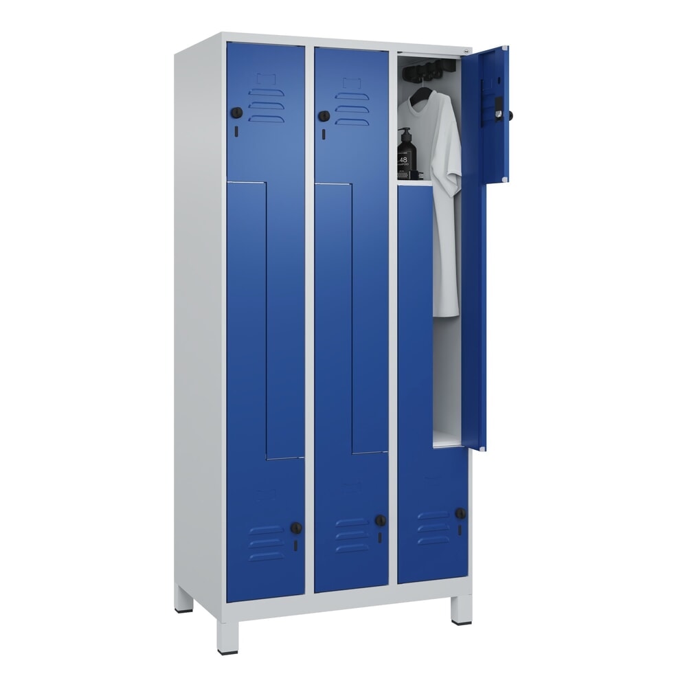C+P Z-Spind Classic PLUS, Füße, 6 Abteile, HxBxT 1.950 x 900 x 500 mm, lichtgrau, enzianblau, für Vorhängeschloss Produktabbildung Nr. 10: C+P Z-Spind Classic PLUS, Füße, 6 Abteile, HxBxT 1.950 x 900 x 500 mm, lichtgrau, enzianblau, für Vorhängeschloss