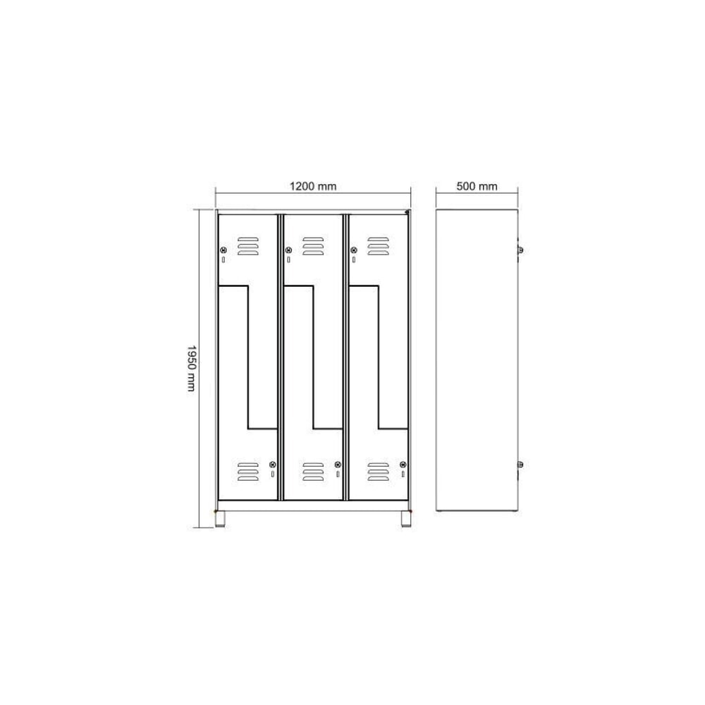 C+P Z-Spind Classic PLUS, Füße, 6 Abteile, HxBxT 1.950 x 1.200 x 500 mm, lichtgrau, enzianblau, Zylinderschloss Produktabbildung Nr. 8: C+P Z-Spind Classic PLUS, Füße, 6 Abteile, HxBxT 1.950 x 1.200 x 500 mm, lichtgrau, enzianblau, Zylinderschloss