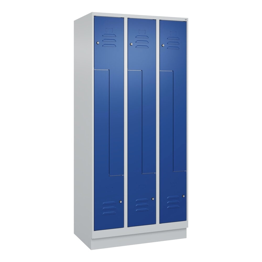 Produktabbildung Nr. 9: C+P Z-Spind Classic PLUS, Füße, 6 Abteile, HxBxT 1.950 x 900 x 500 mm, lichtgrau, enzianblau, Zylinderschloss